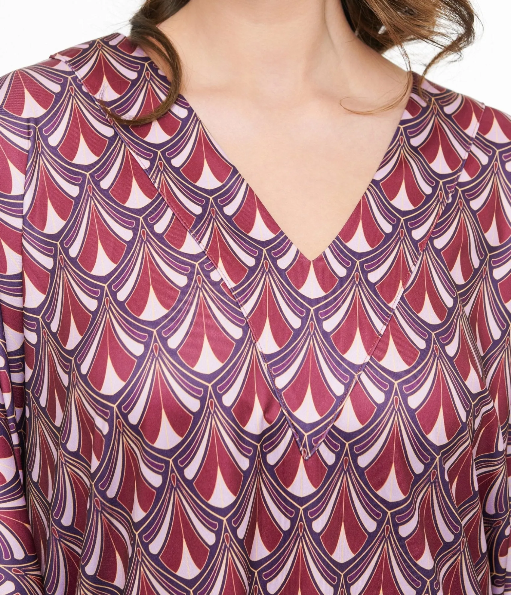 Unique Vintage Audrey K Purple Art Deco Fringe Love Is A Drug Caftan Cheap
