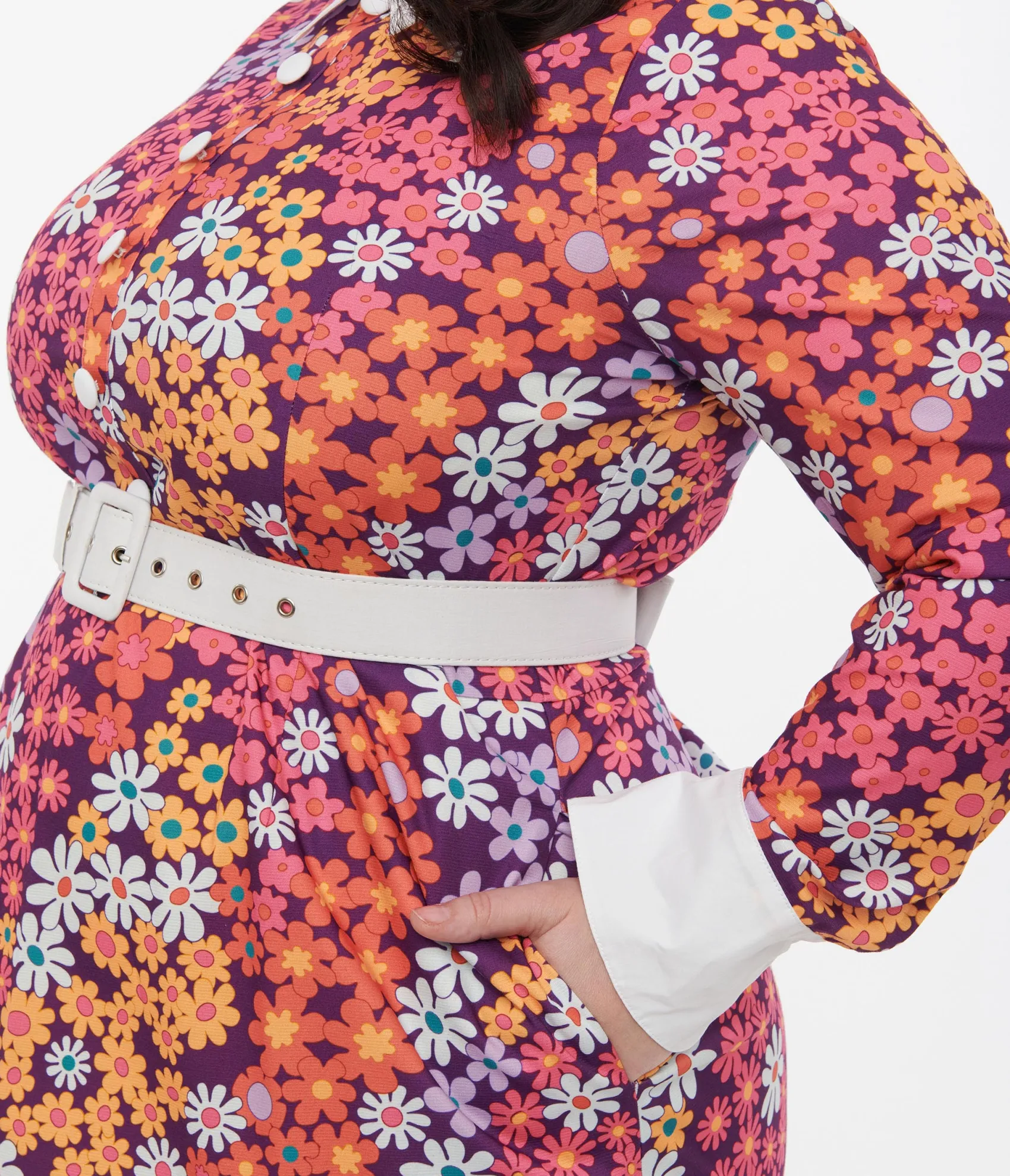 Unique Vintage Barbie x Smak Parlour Plus Size 1970s Purple Floral Short N Sweet Flare Dress Shop