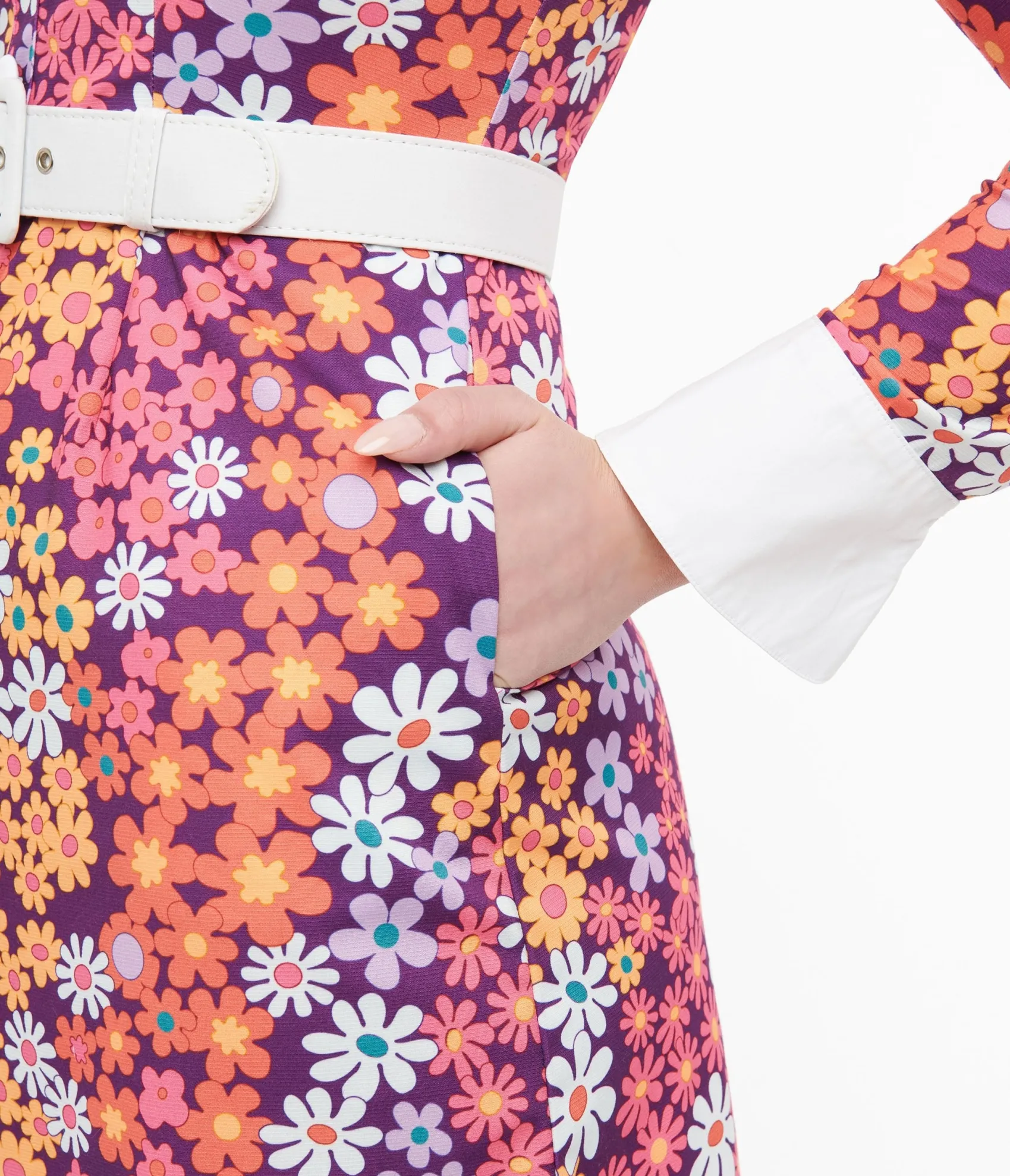 Unique Vintage Barbie x Smak Parlour 1970s Purple Floral Short N Sweet Flare Dress Fashion