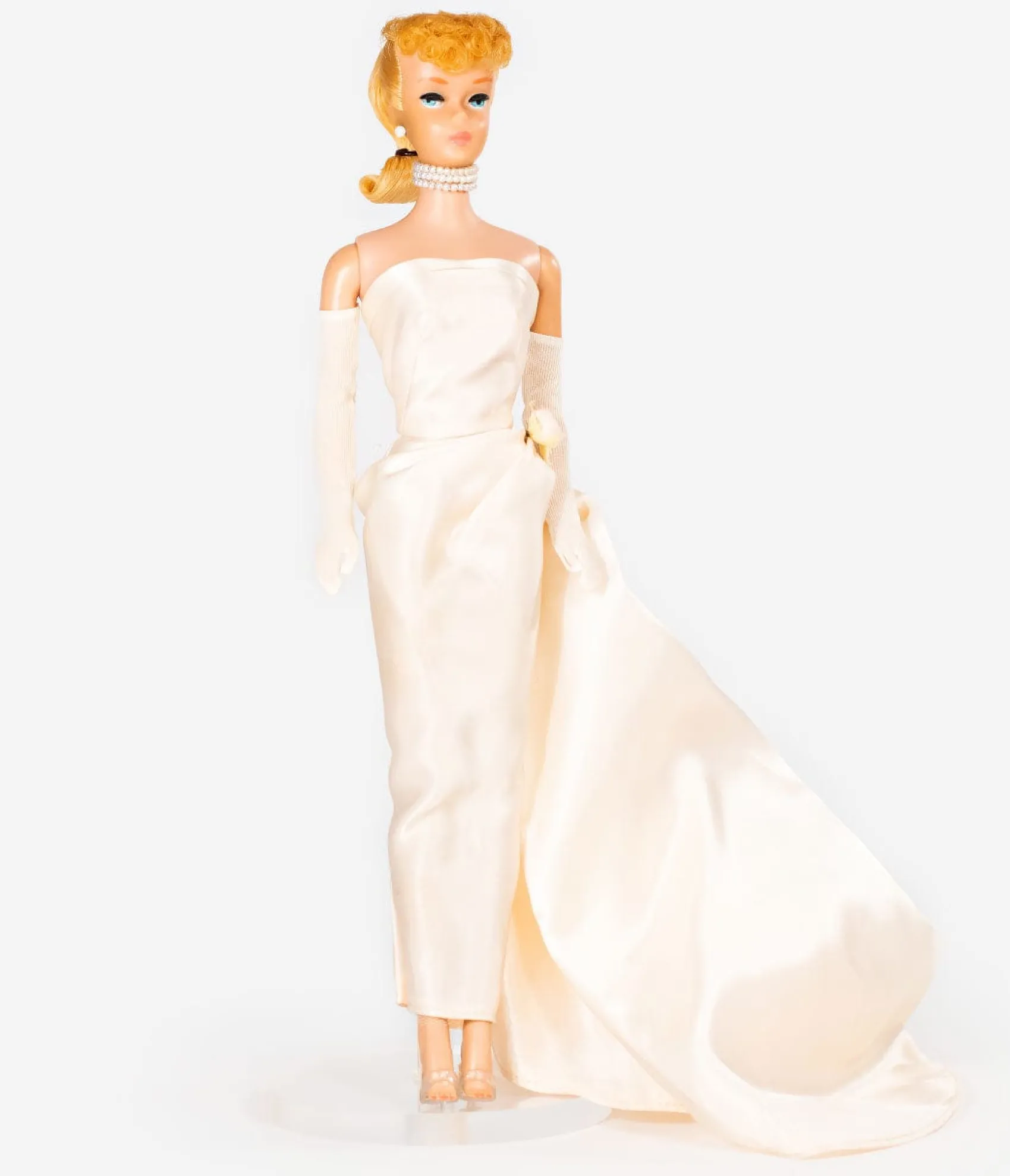 Unique Vintage Barbie™ x Pink Satin Strapless Enchanted Evening Gown Discount