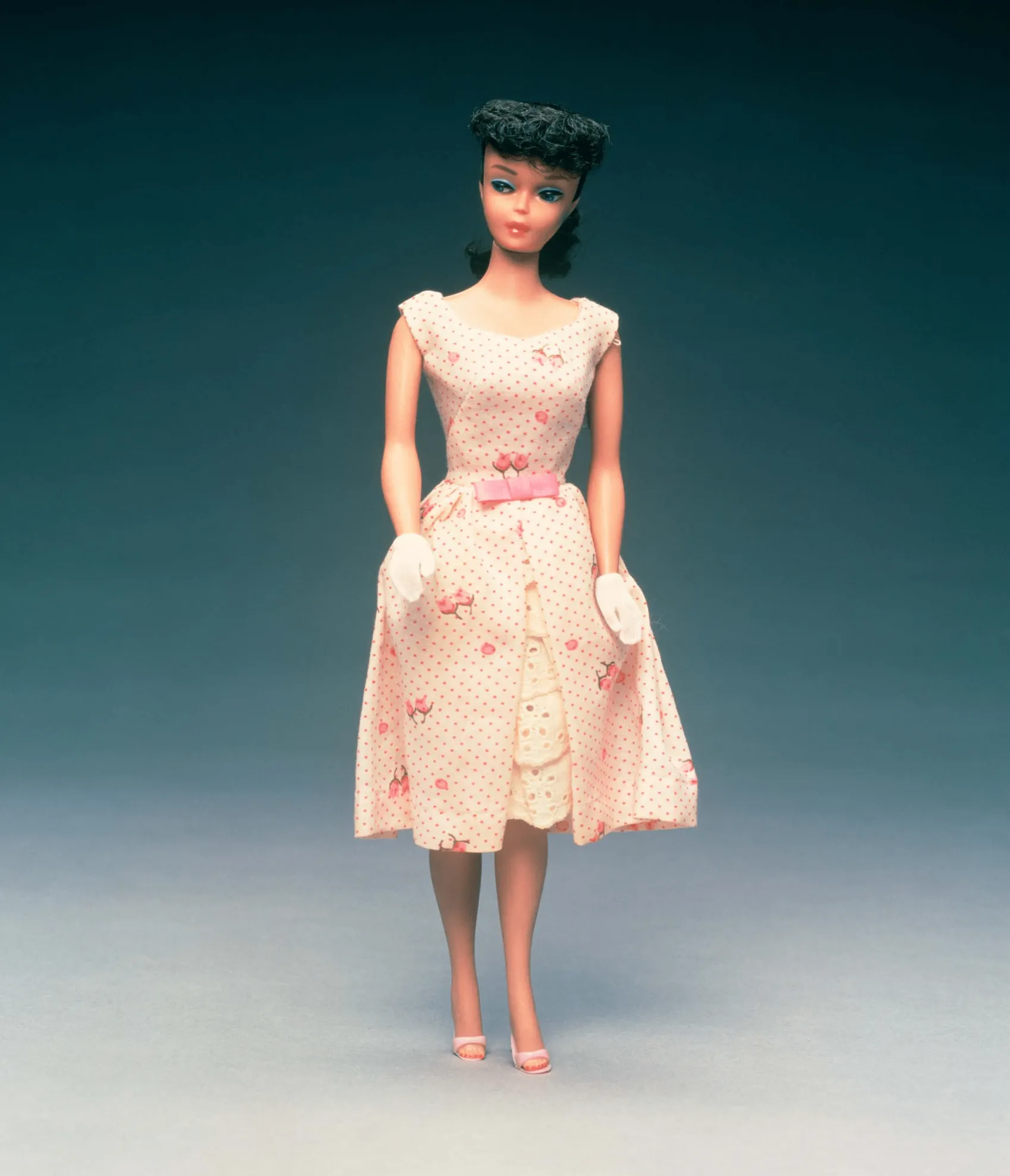 Unique Vintage Barbie x Plus Size 1960s Pink Rosebud Garden Party Swing Dress Flash Sale