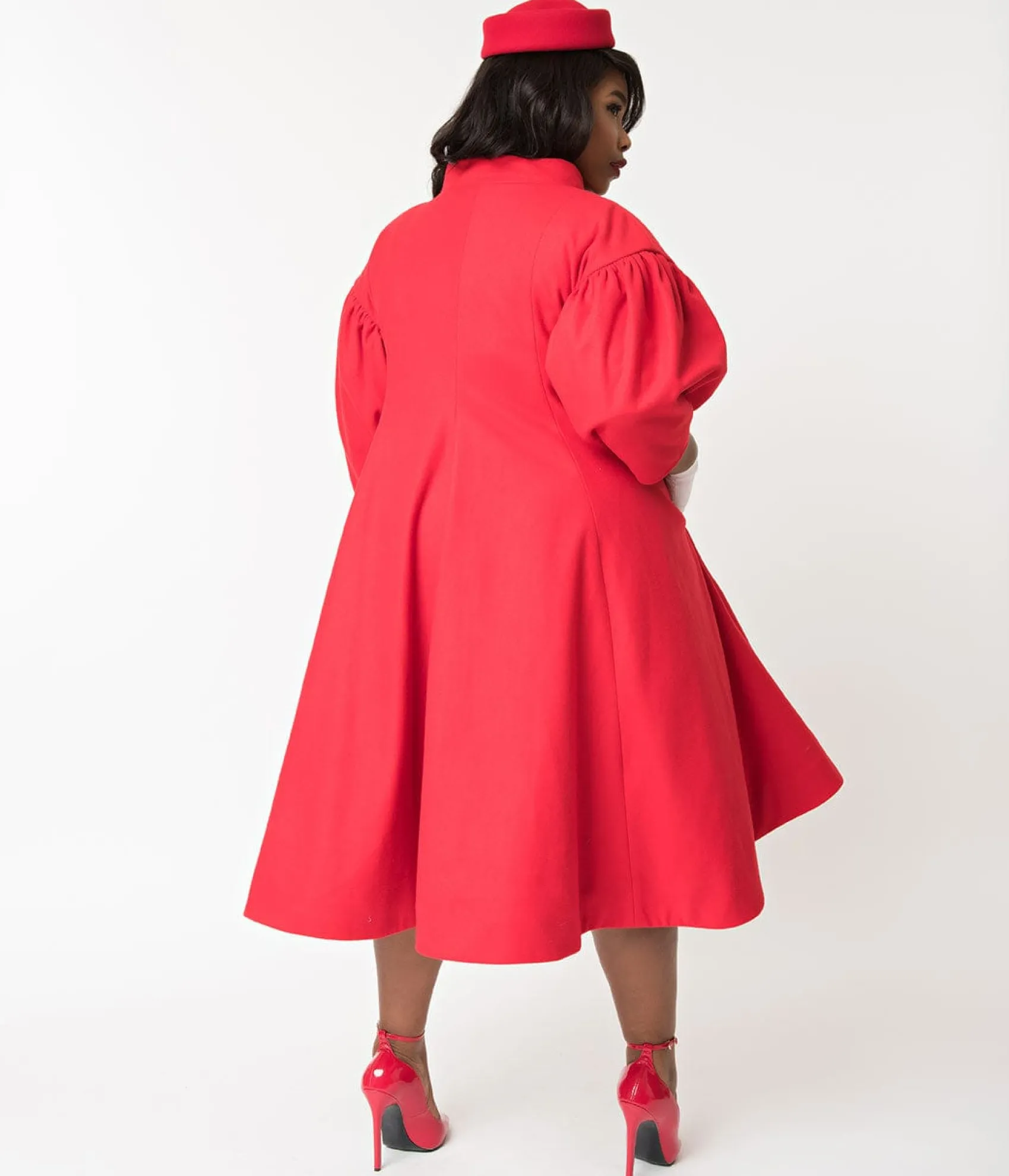 Unique Vintage Barbie™ x 1960s Style Red Flare Swing Coat Online