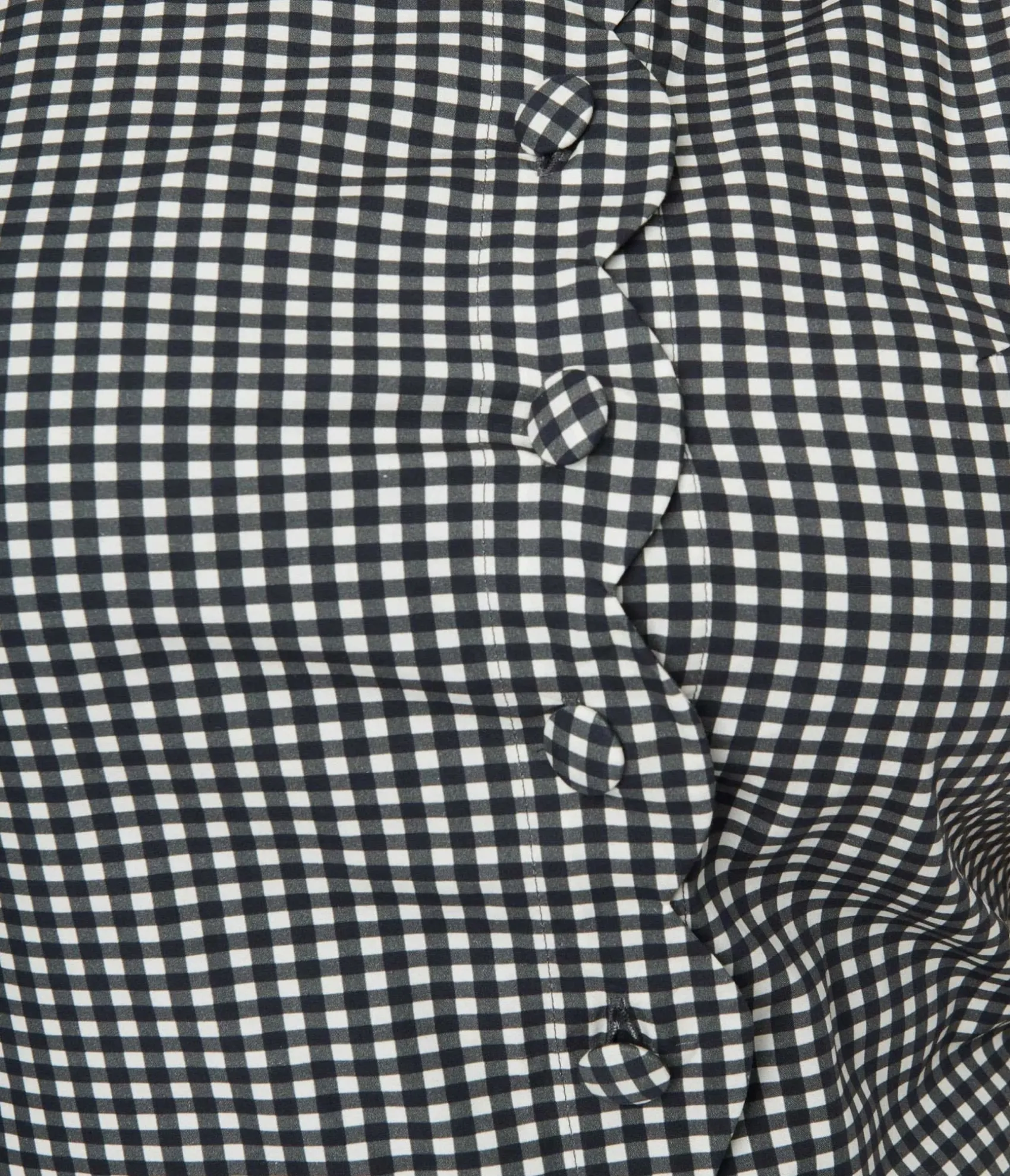Unique Vintage Black & White Gingham Scallop Mini Shift Dress Cheap