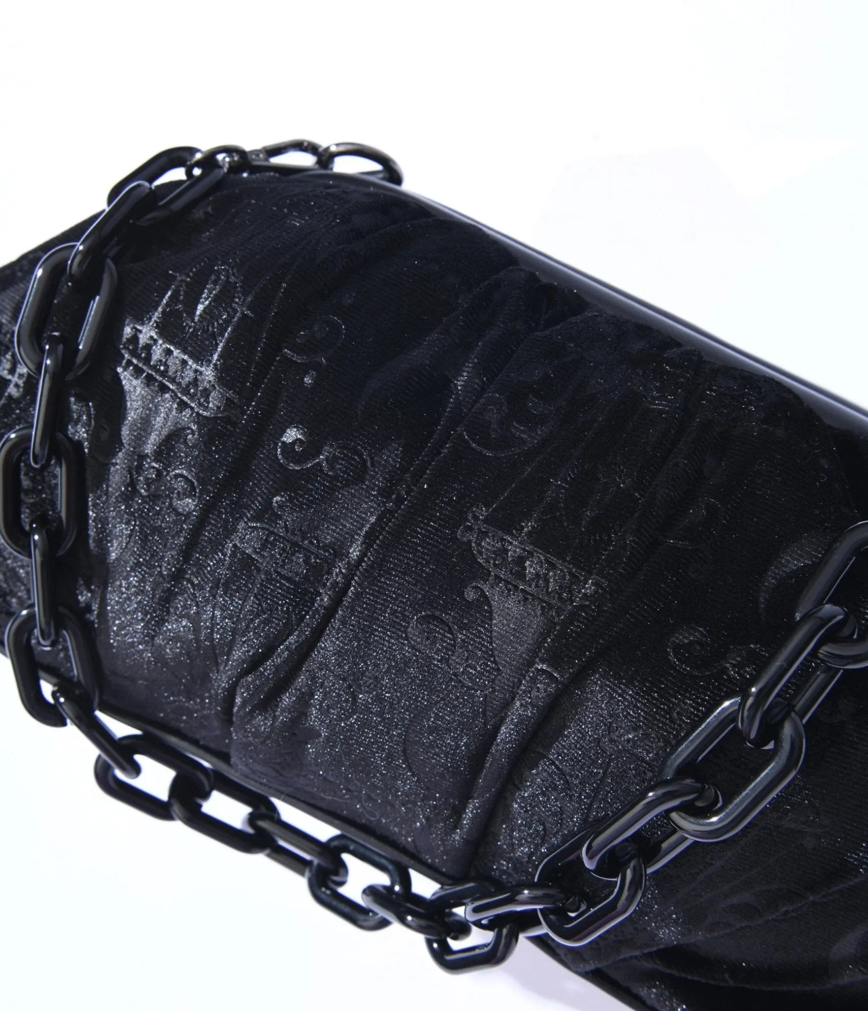 Unique Vintage Black Chandelier Embossed Velvet Handbag Cheap