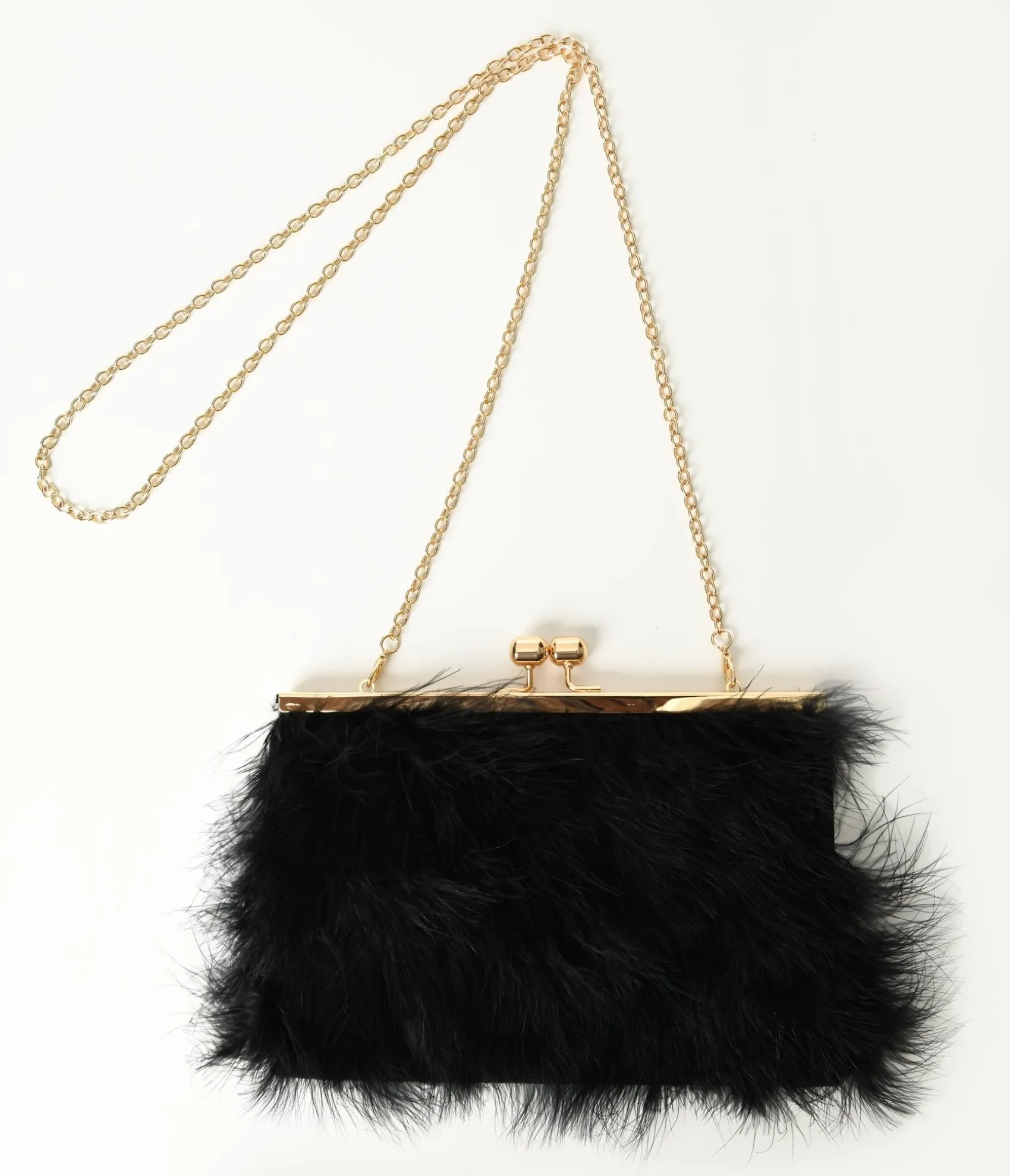 Unique Vintage Black Fur Clutch Bag Cheap