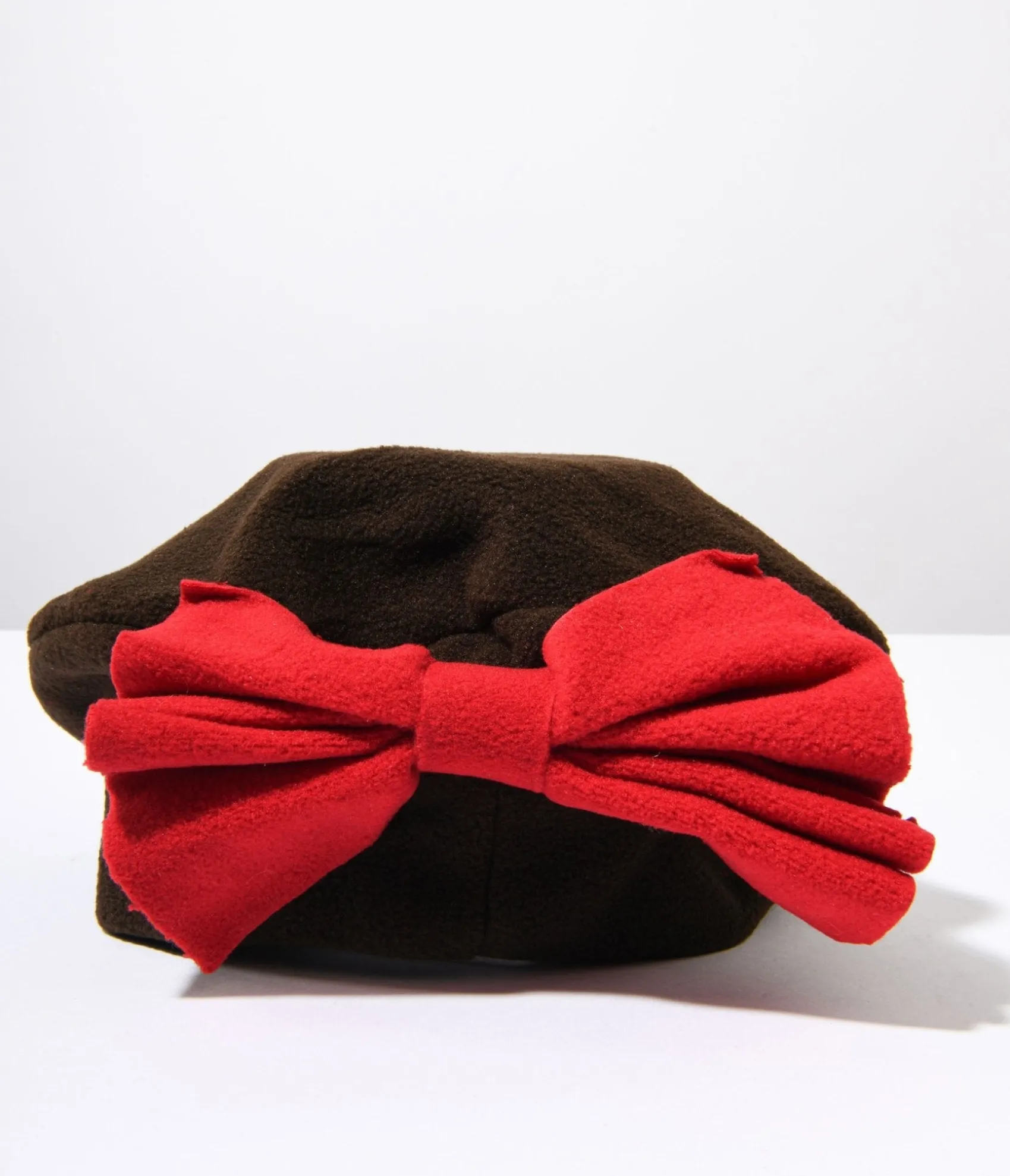 Unique Vintage Brown & Red Bow Beret Online