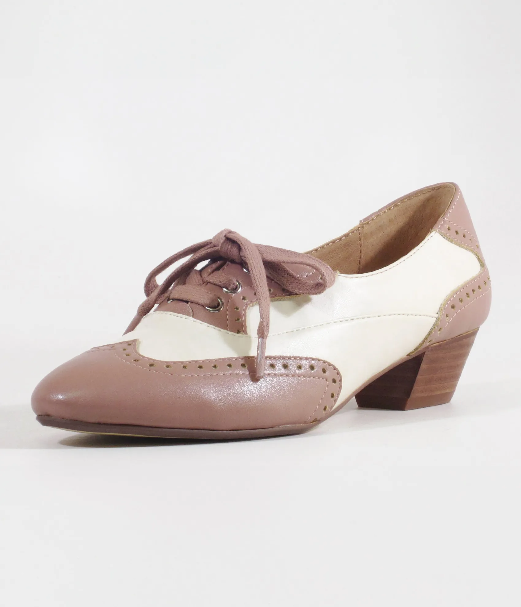 Unique Vintage Chelsea Crew 1950's Mauve & Bone Demi Oxford Saddle Shoes Shop