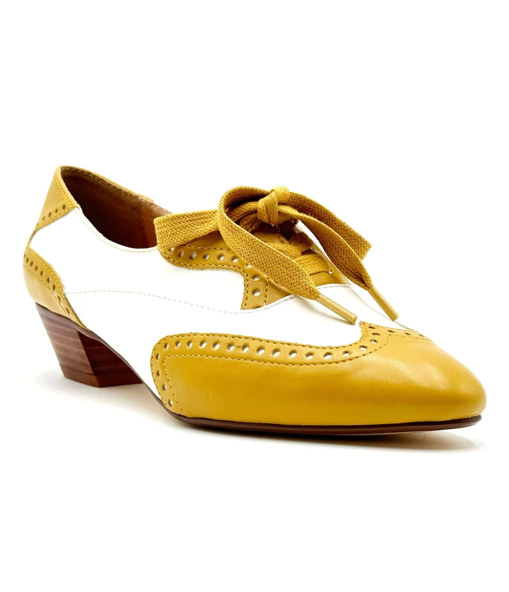 Unique Vintage Chelsea Crew 1950's Mustard & White Demi Oxford Saddle Shoes Shop