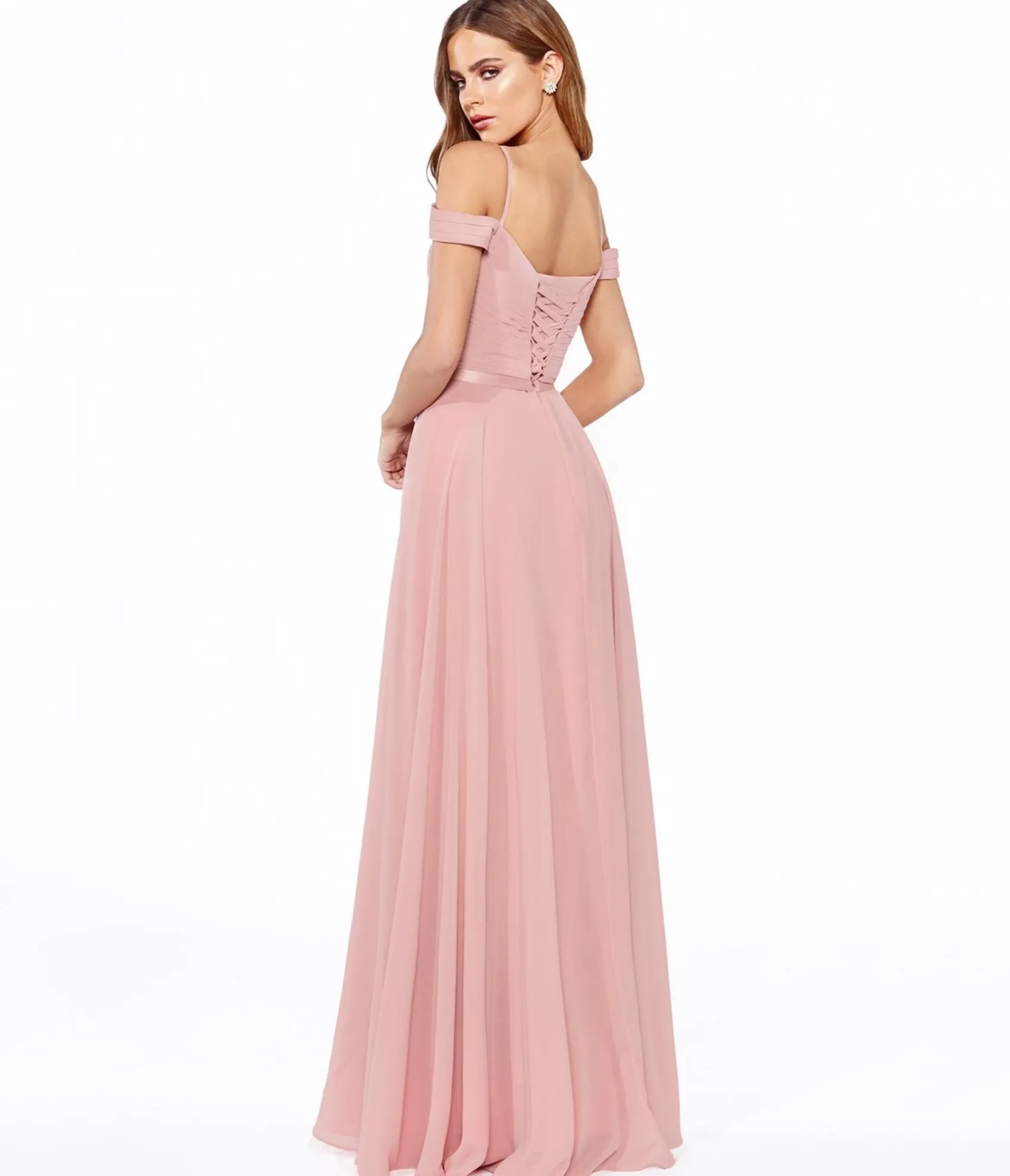 Unique Vintage Cinderella Divine Dusty Rose Chiffon Prom Gown Cheap