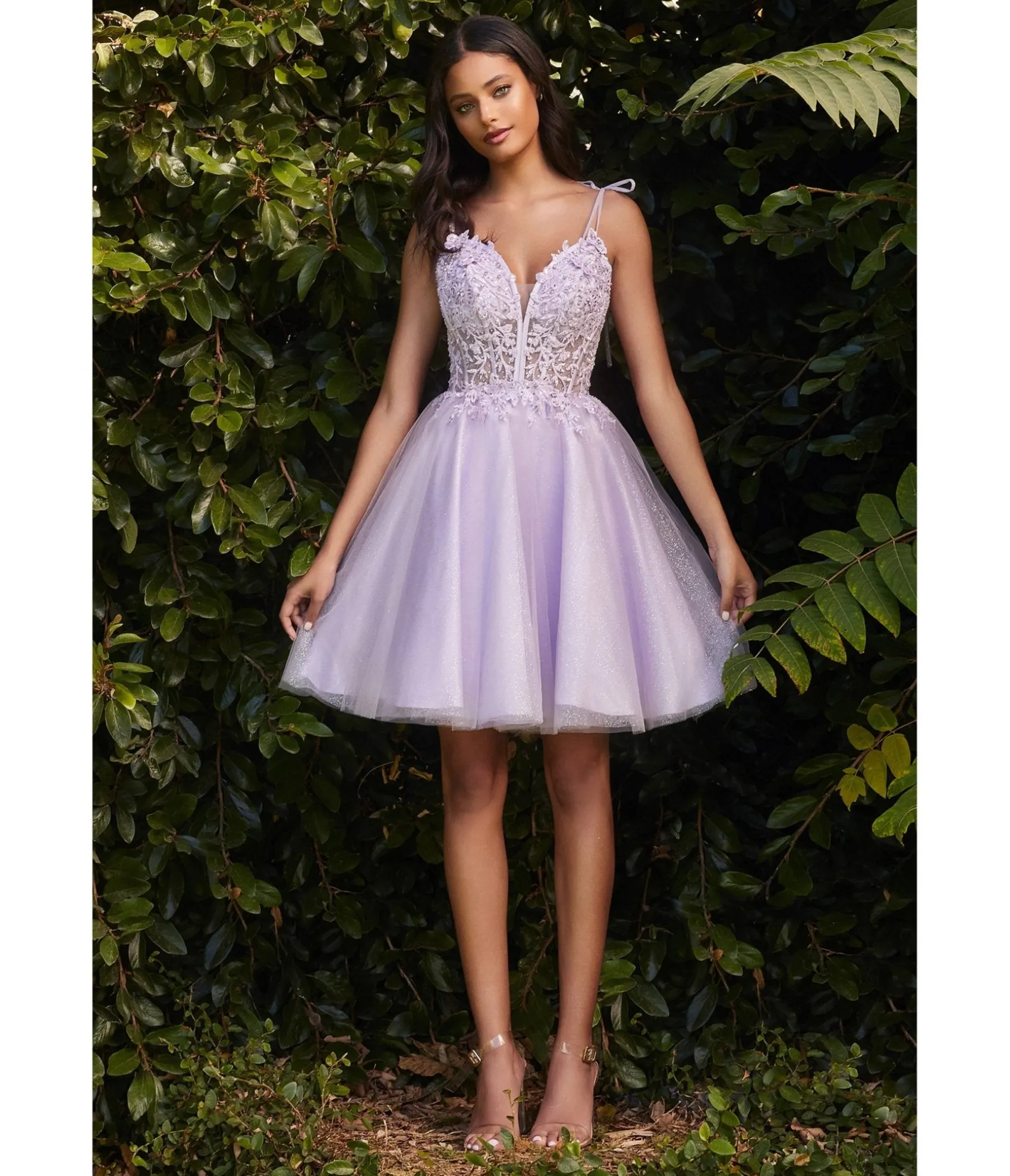 Unique Vintage Cinderella Divine Lavender Tulle & Corset Applique Mini Prom Dress New