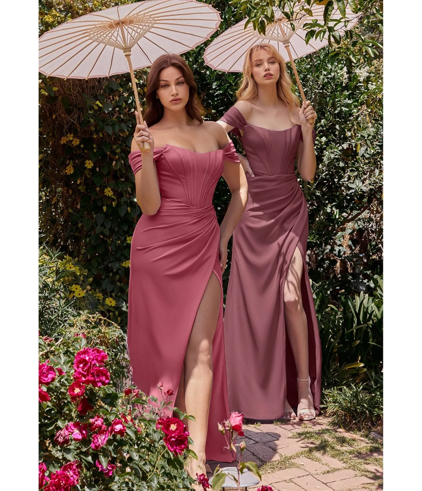 Unique Vintage Cinderella Divine Lipstick Divine Satin Corset Off-Shoulder Prom Dress Online
