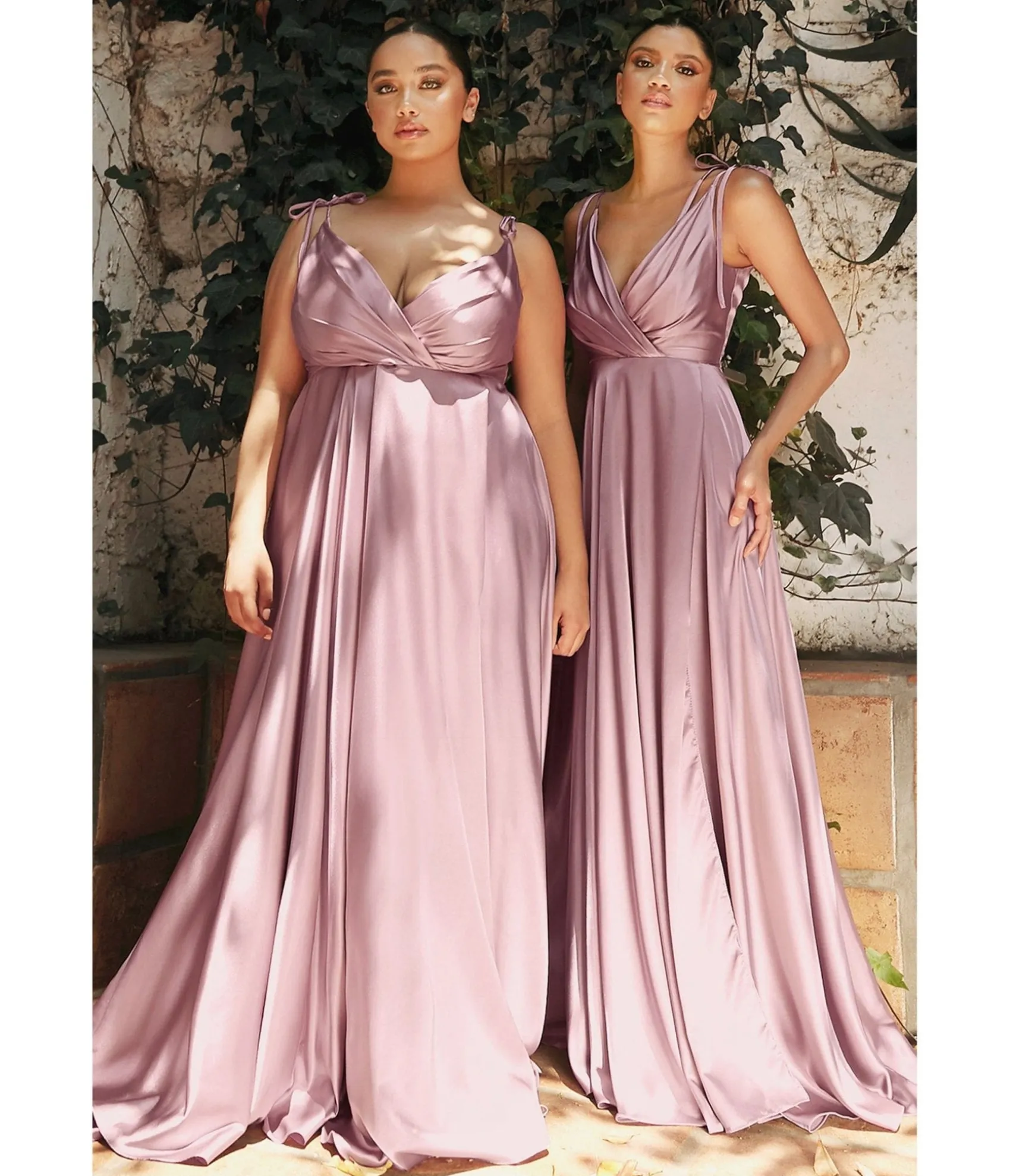 Unique Vintage Cinderella Divine Mauve Flowy Satin A-Line Bridesmaid Gown Hot