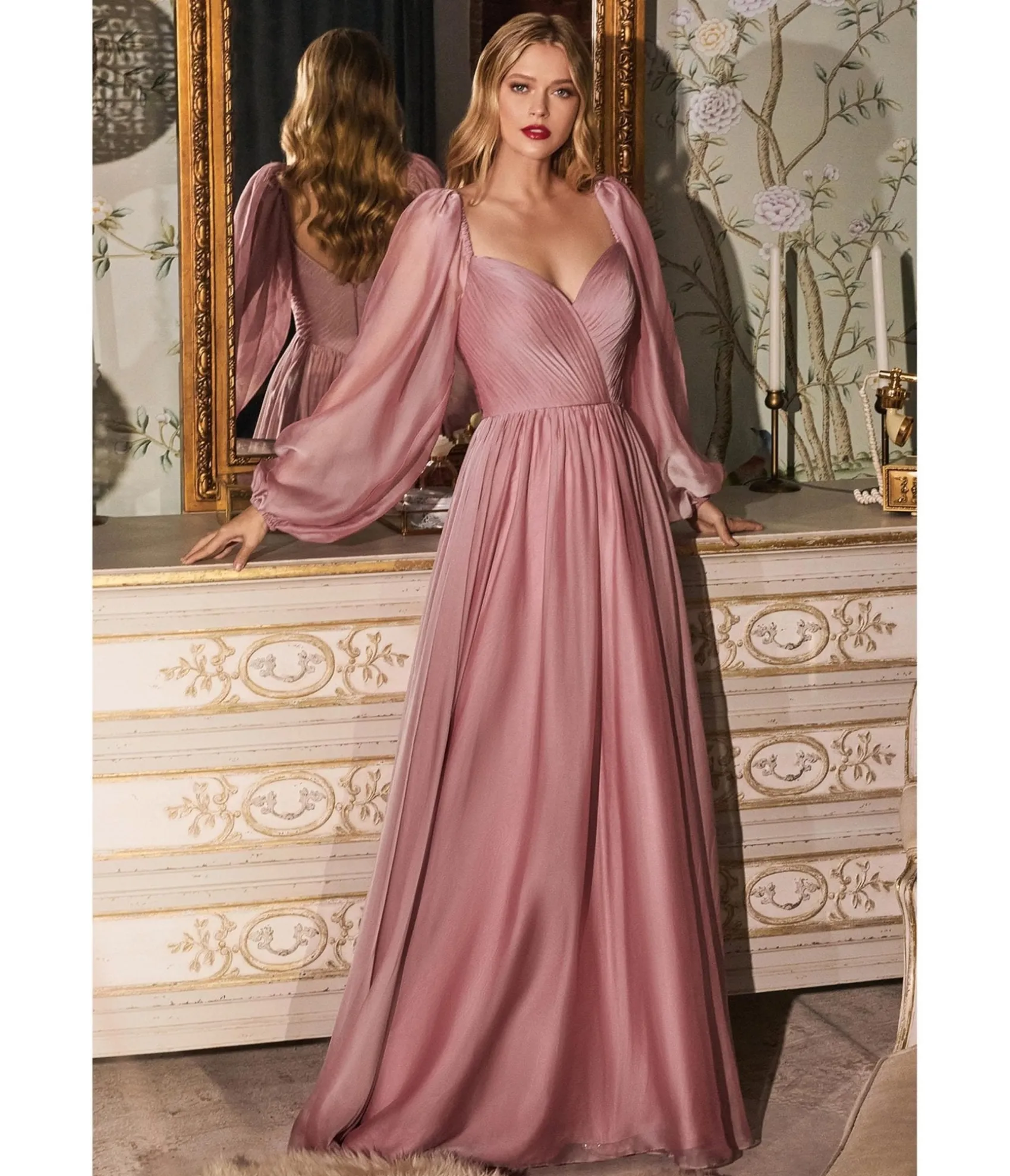 Unique Vintage Cinderella Divine Petal Blush Chiffon Sweetheart Bridesmaid Goddess Gown Online