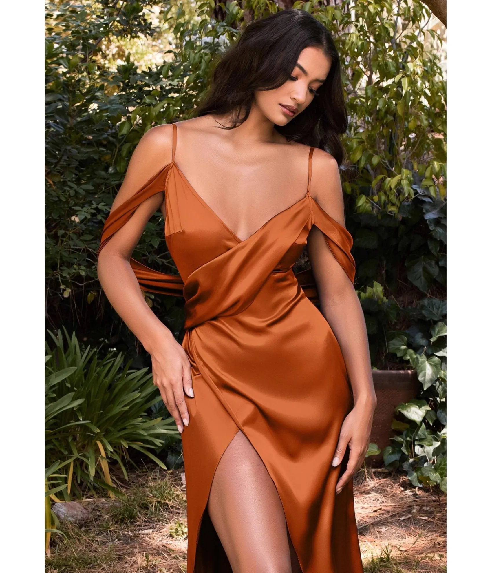 Unique Vintage Cinderella Divine Sienna Satin Draped Cowl Back Bridesmaid Dress Flash Sale