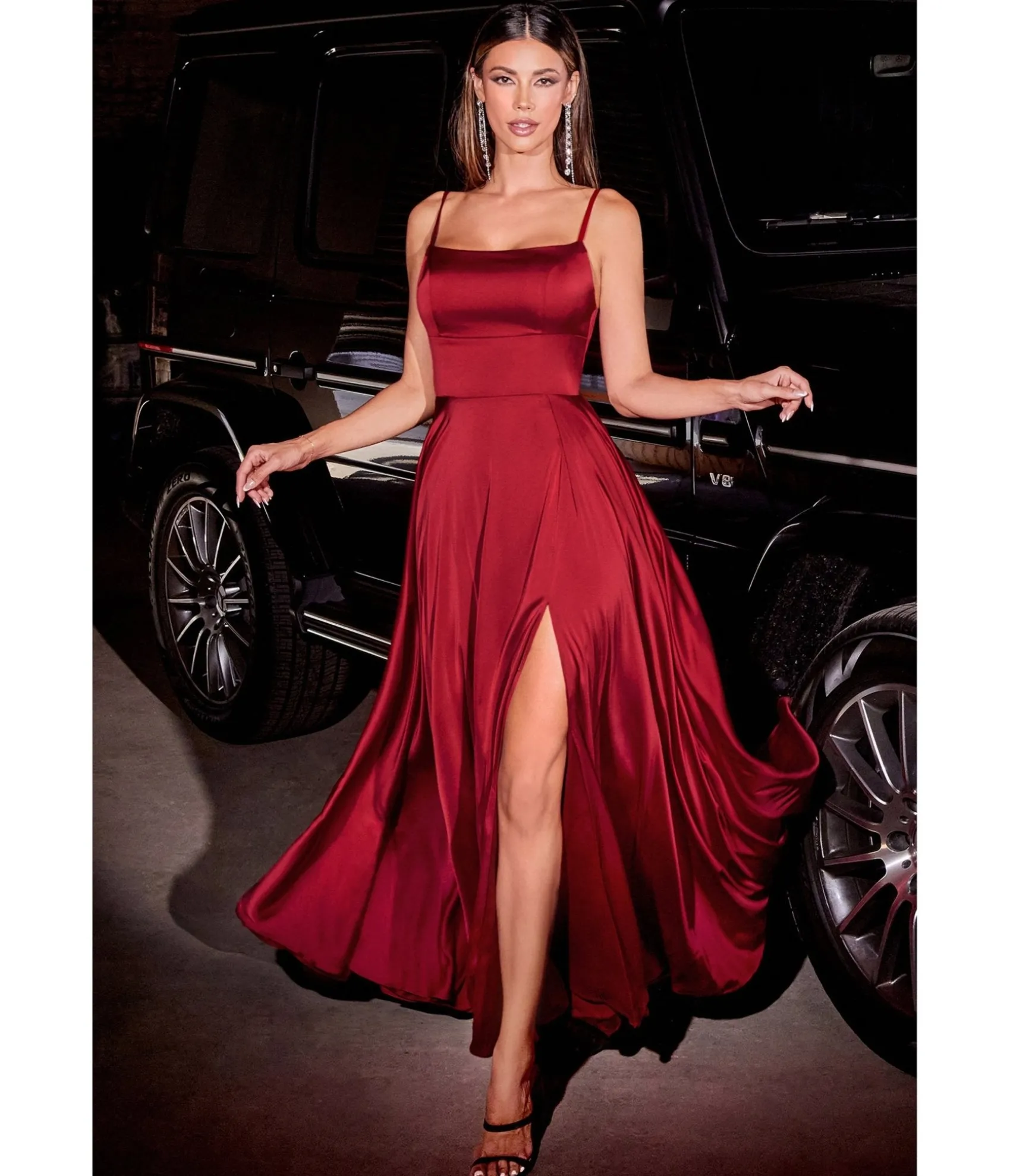 Unique Vintage Cinderella Divine Burgundy Satin A Line Bridesmaid Dress Cheap