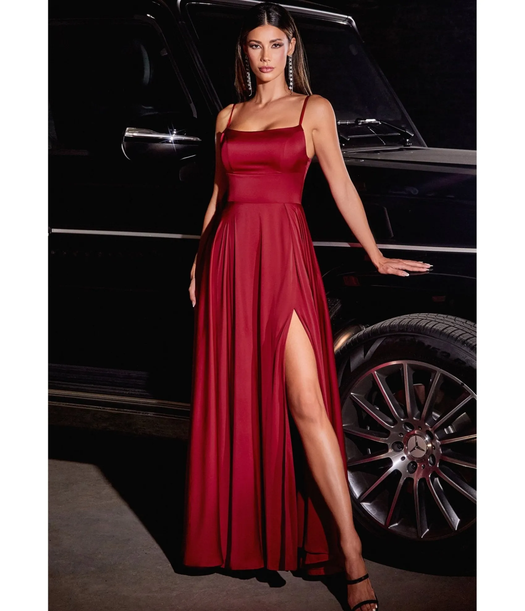 Unique Vintage Cinderella Divine Burgundy Satin A Line Bridesmaid Dress Cheap