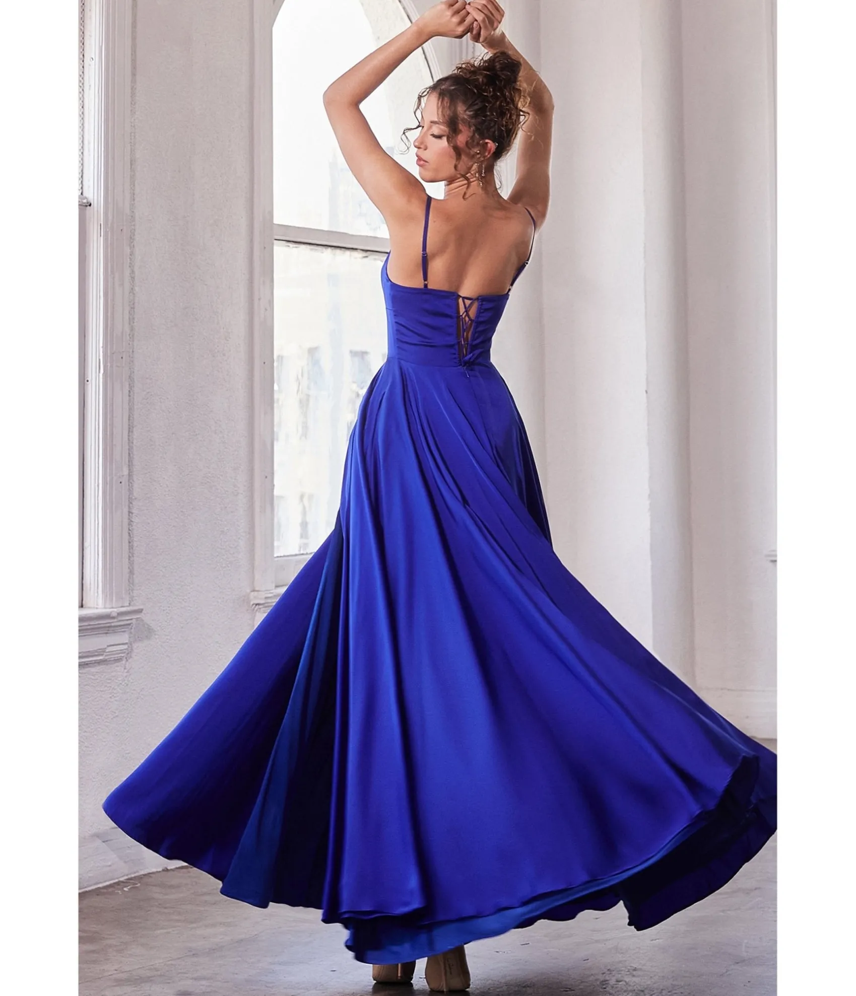 Unique Vintage Cinderella Divine Royal Blue Satin A Line Bridesmaid Dress Cheap