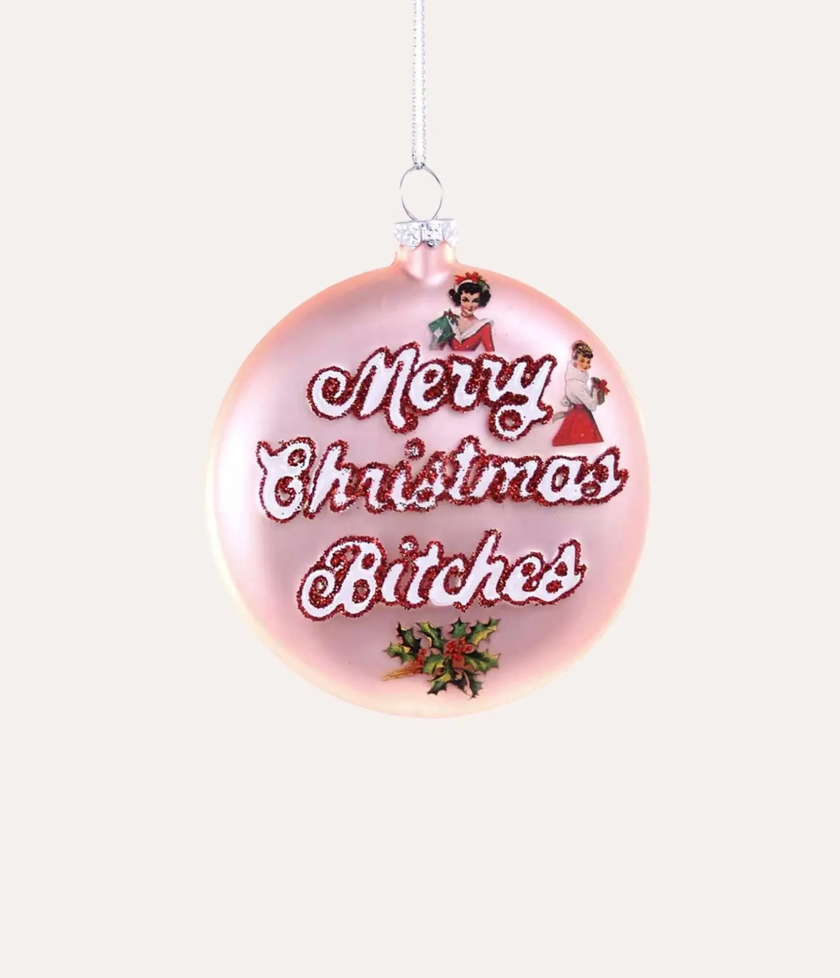 Unique Vintage Cody Foster Pink Merry Christmas B*tches Ornament Store