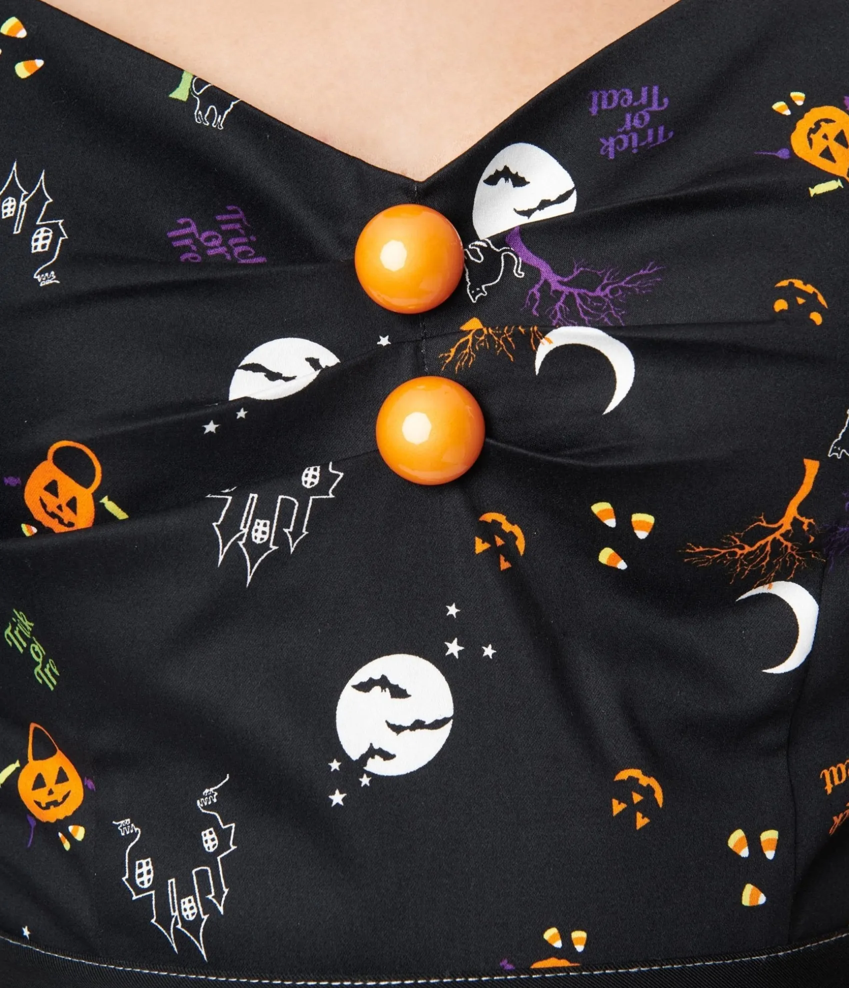 Unique Vintage Collectif Black All Hallows Eve Dolores Top Outlet
