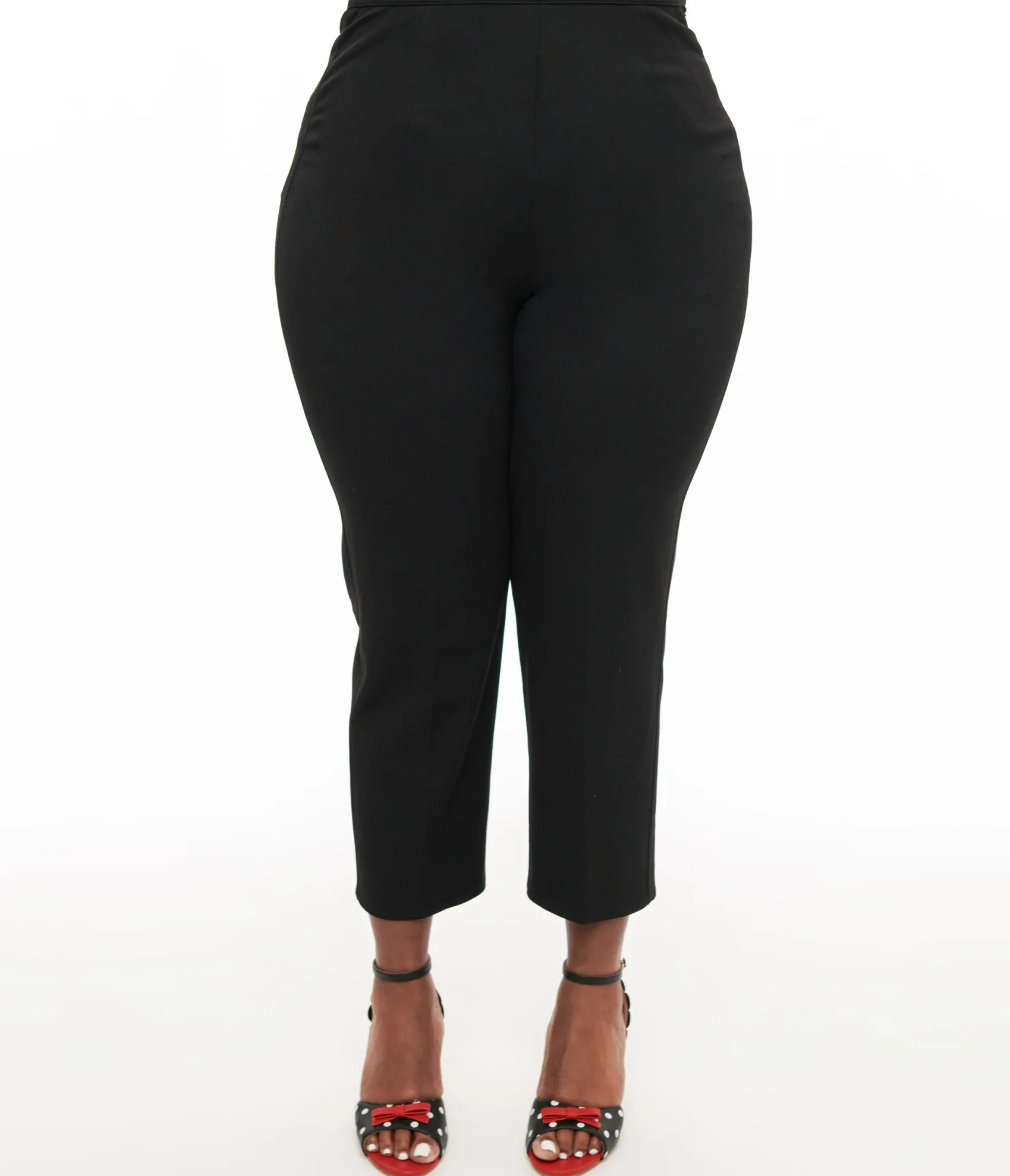 Unique Vintage Collectif Plus Size 1950s Black Nora Capri Pants Cheap