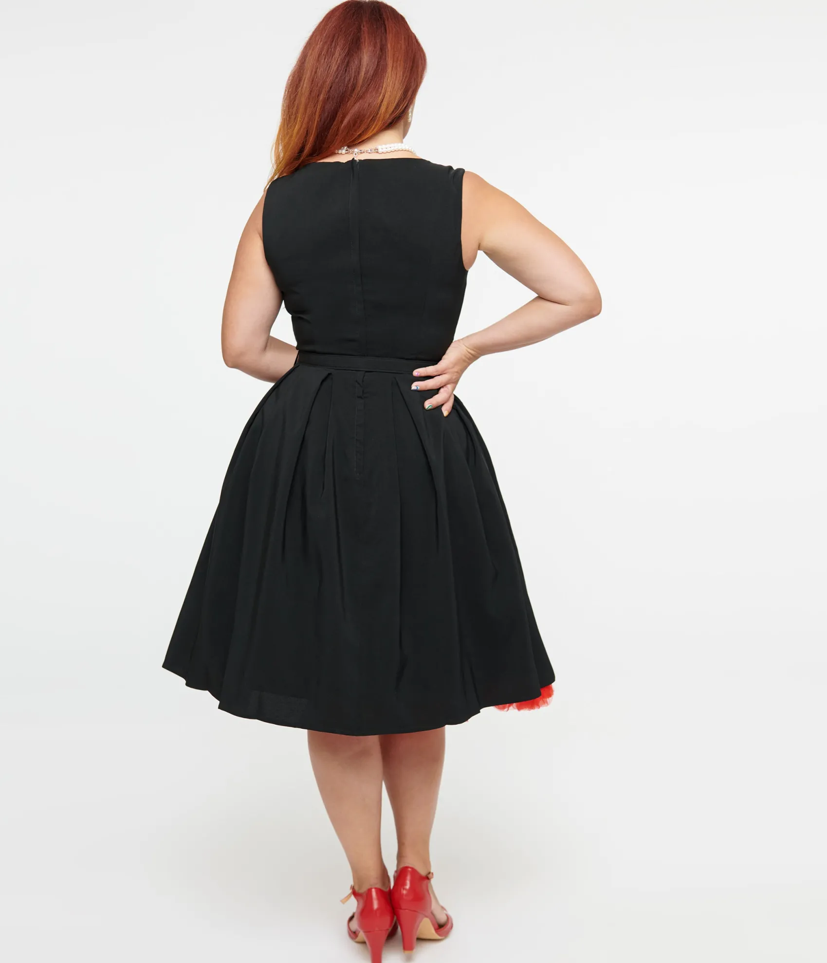 Unique Vintage Collectif 1950s Black Patty Midi Dress Best