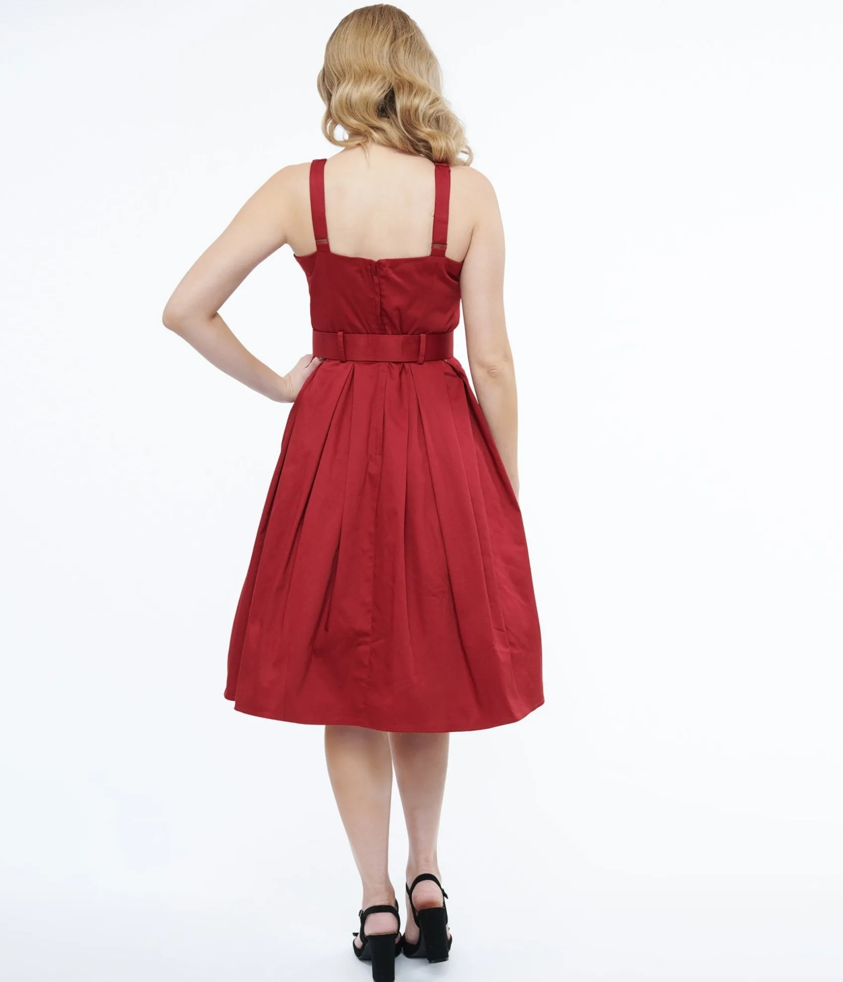 Unique Vintage Collectif 1950s Red Dorothy Swing Dress Online