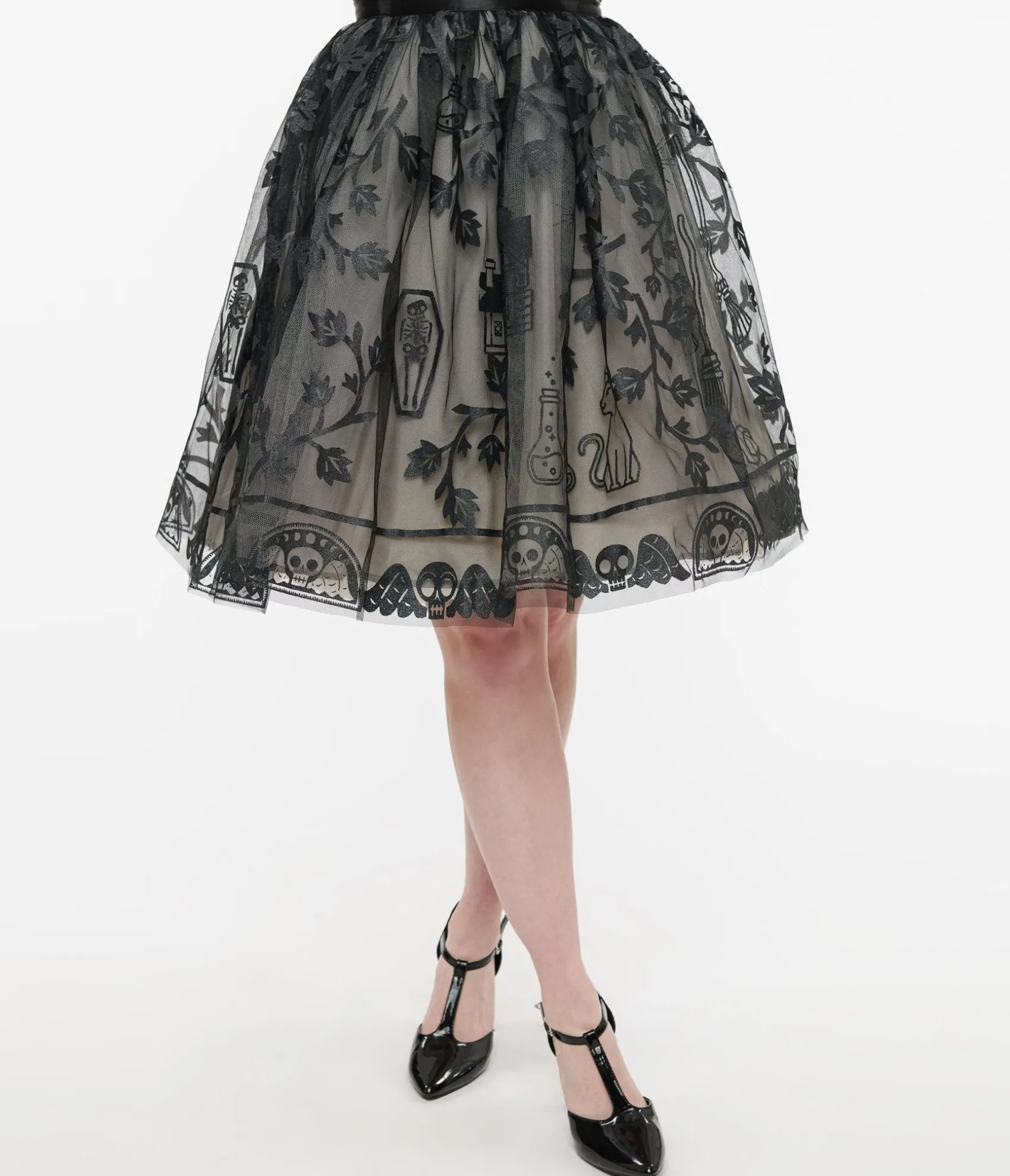 Unique Vintage Disney Hocus Pocus Collection by Black Hocus Pocus Glitter Tulle Flare Skirt Flash Sale