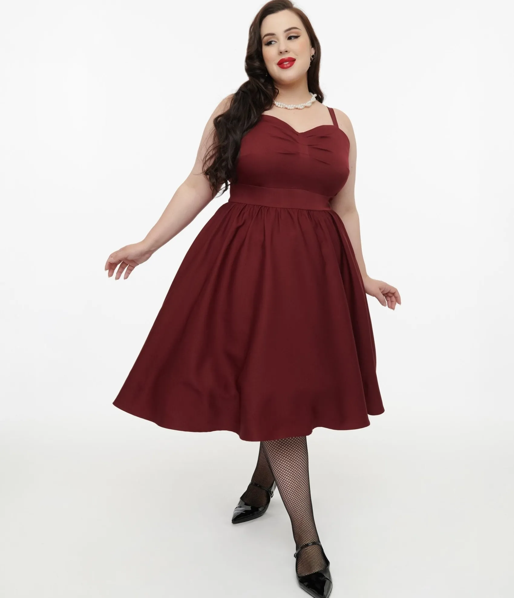 Unique Vintage Disney Hocus Pocus Collection by Plus Size Burgundy & Grey Plaid Hocus Pocus Capelet Swing Dress Clearance
