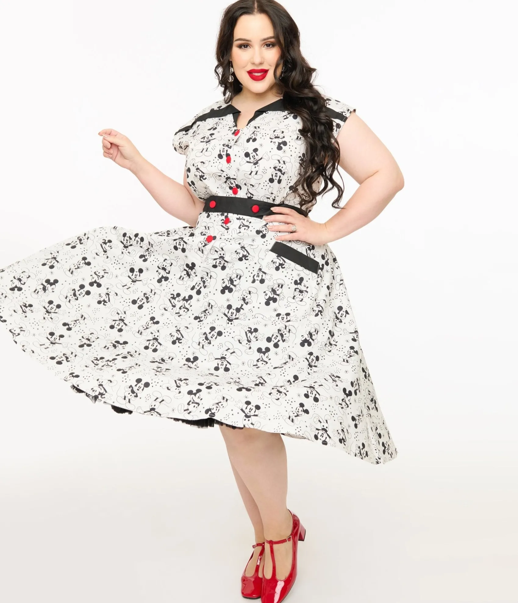 Unique Vintage Disney Mickey & Friends Collection by Plus Size Mickey Mouse Hedda Swing Dress Outlet