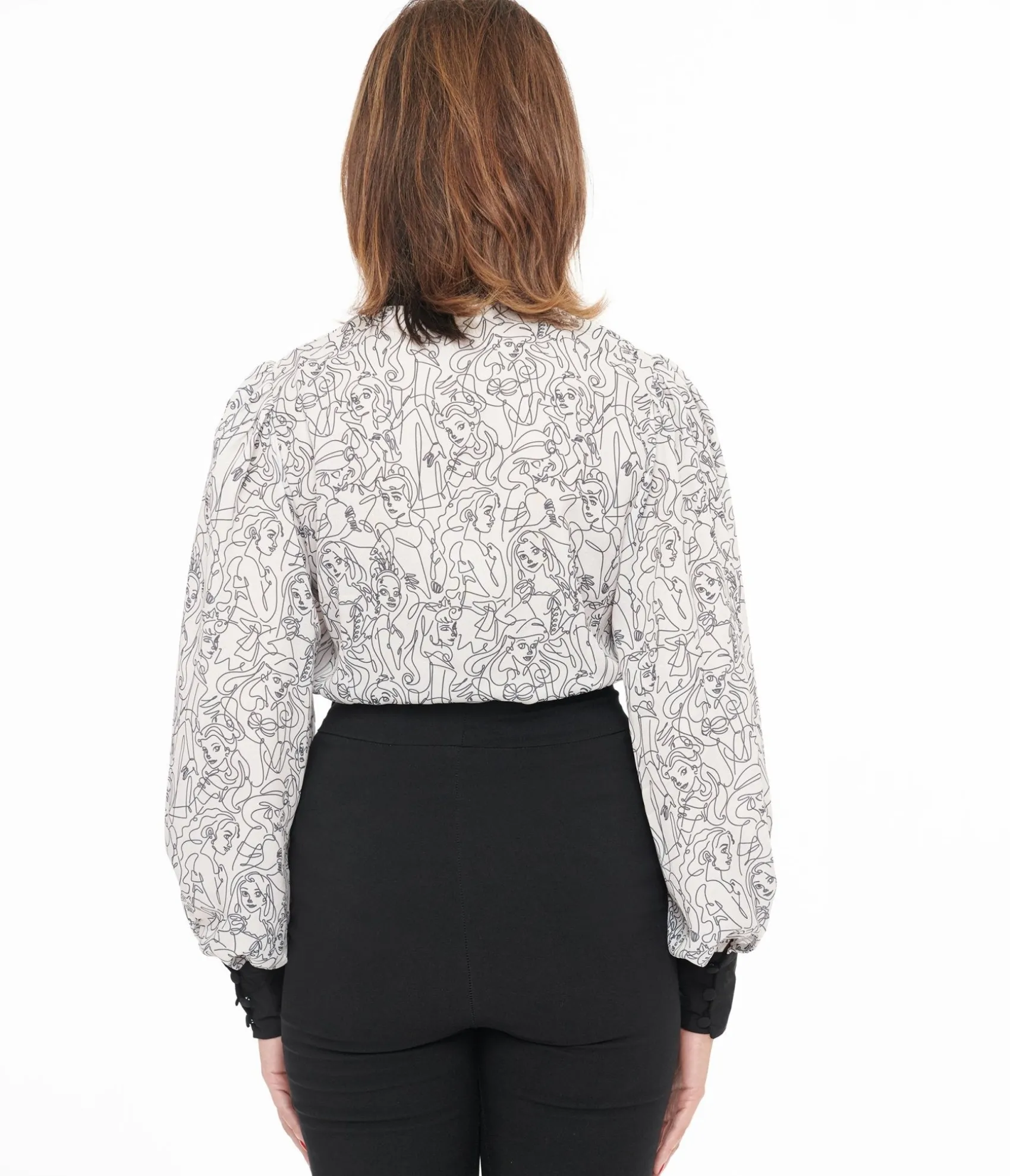 Unique Vintage Disney Princess collection by Ivory & Black Princess Print Gwen Blouse Best Sale