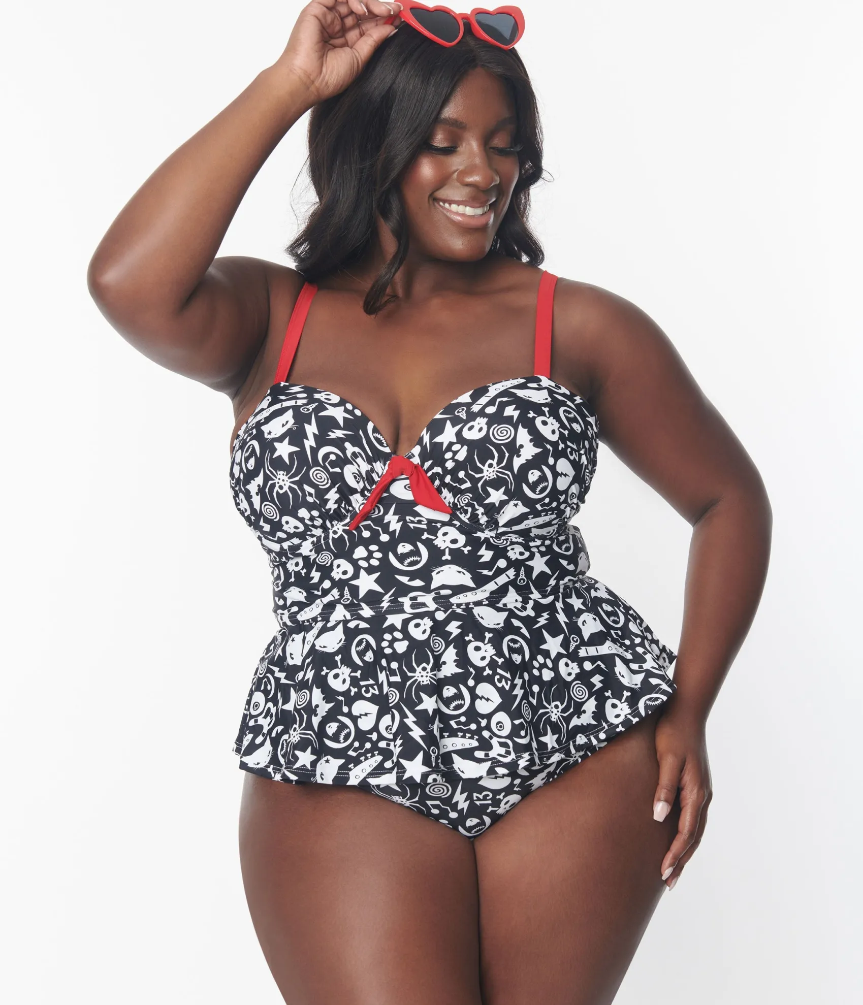 Unique Vintage Emily The Strange x Plus Size Black & White Daphne Pant Sale