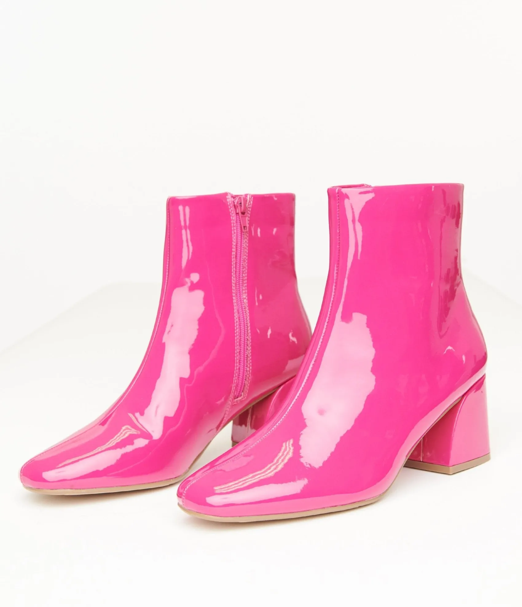 Unique Vintage Fuchsia Patent Leatherette Booties Outlet