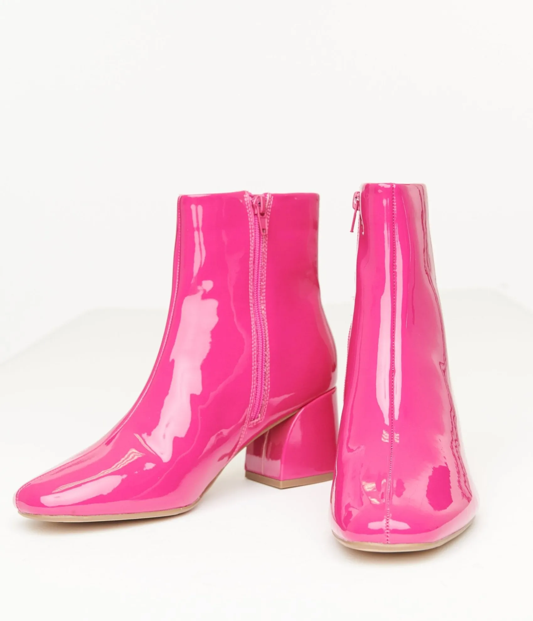 Unique Vintage Fuchsia Patent Leatherette Booties Outlet