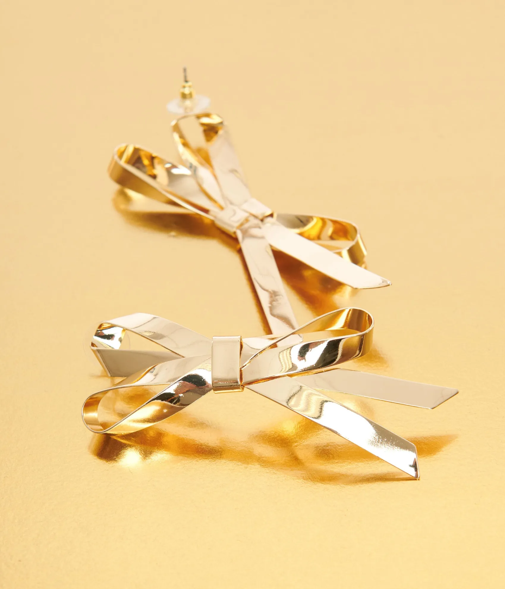 Unique Vintage Gold Bow Drop Earrings Fashion