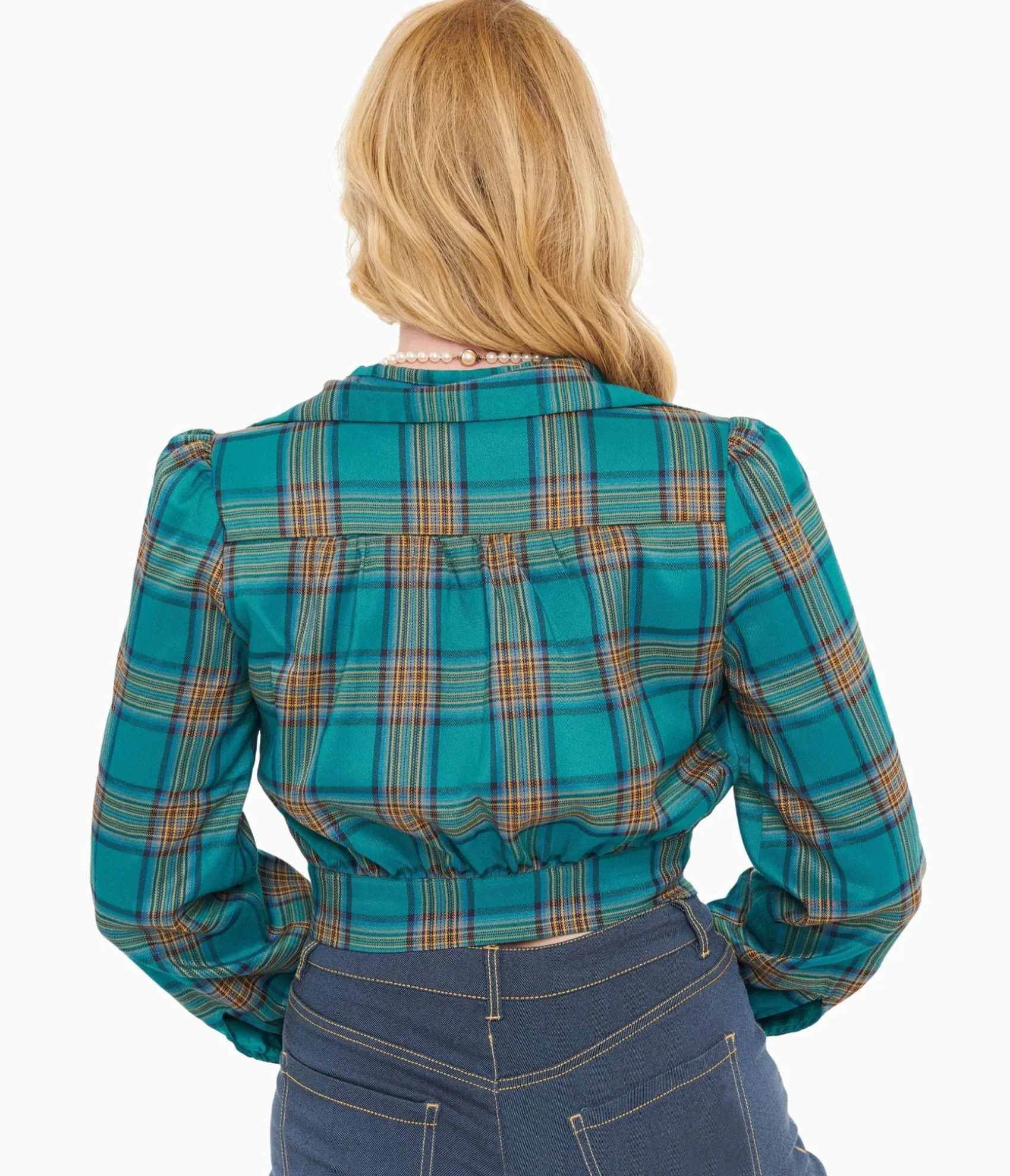 Unique Vintage Green Plaid Rosie Bomber Jacket Best Sale