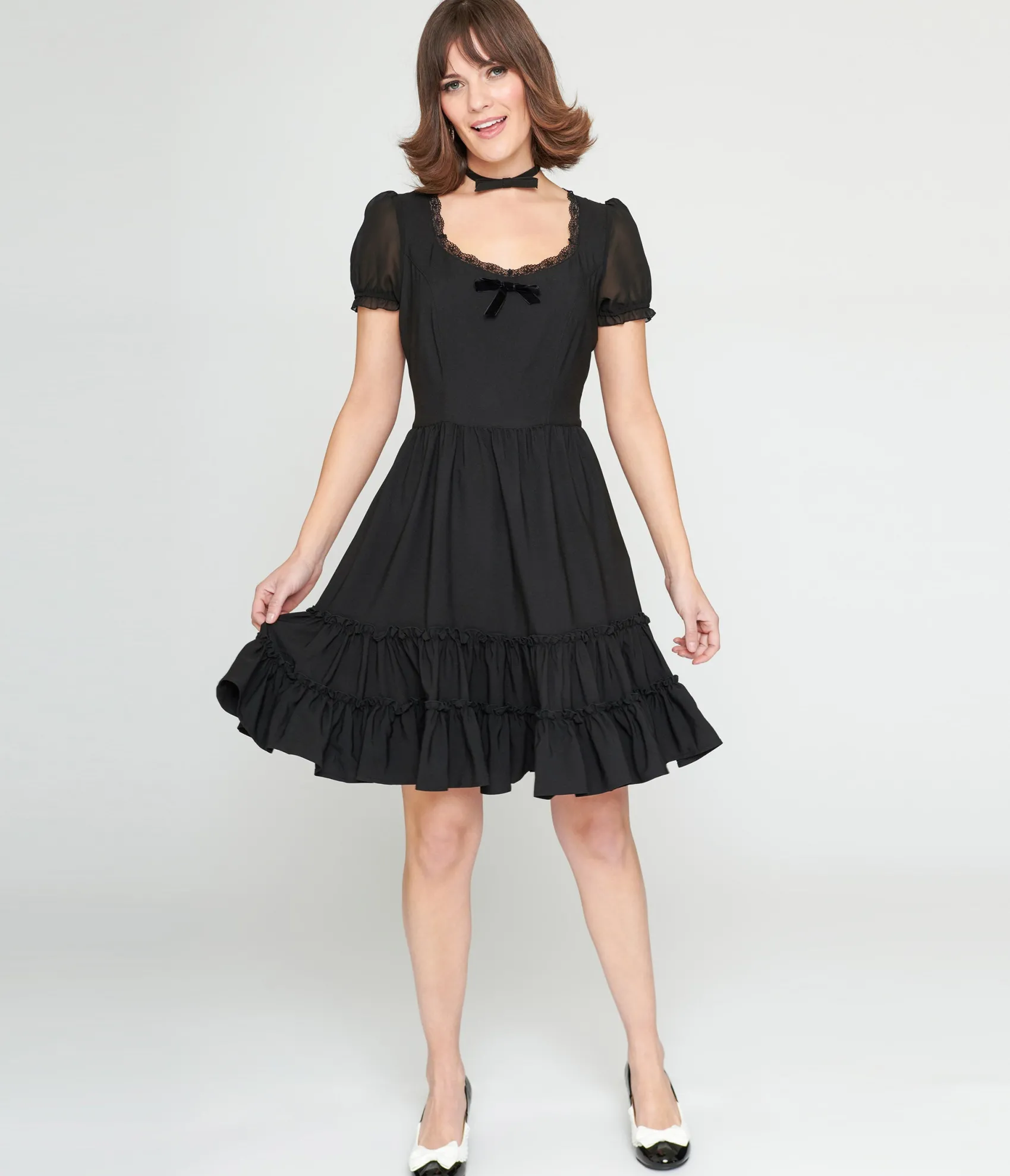 Unique Vintage Hell Bunny Black Annette Mini Dress Sale