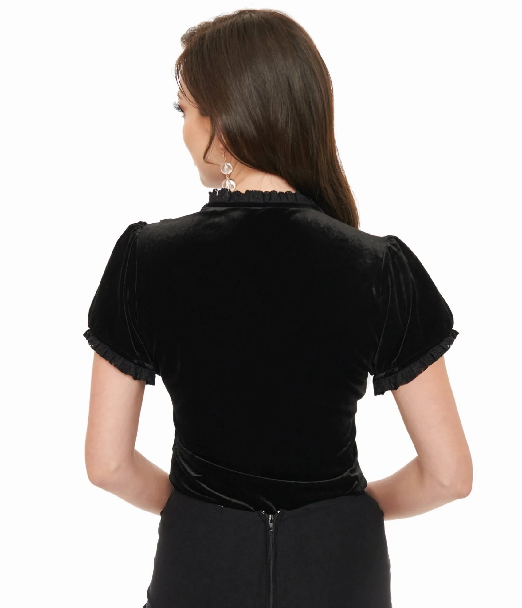 Unique Vintage Hell Bunny Black Mourning Top Cheap