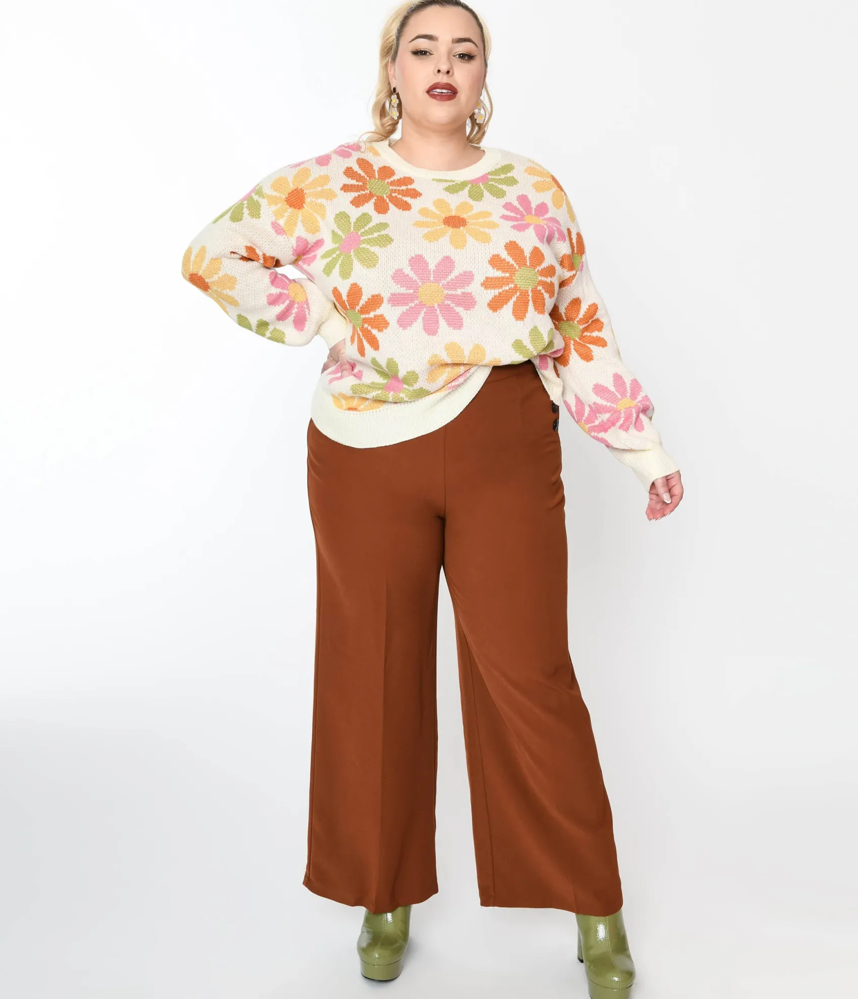 Unique Vintage Hell Bunny Ginger Swing Pants Flash Sale