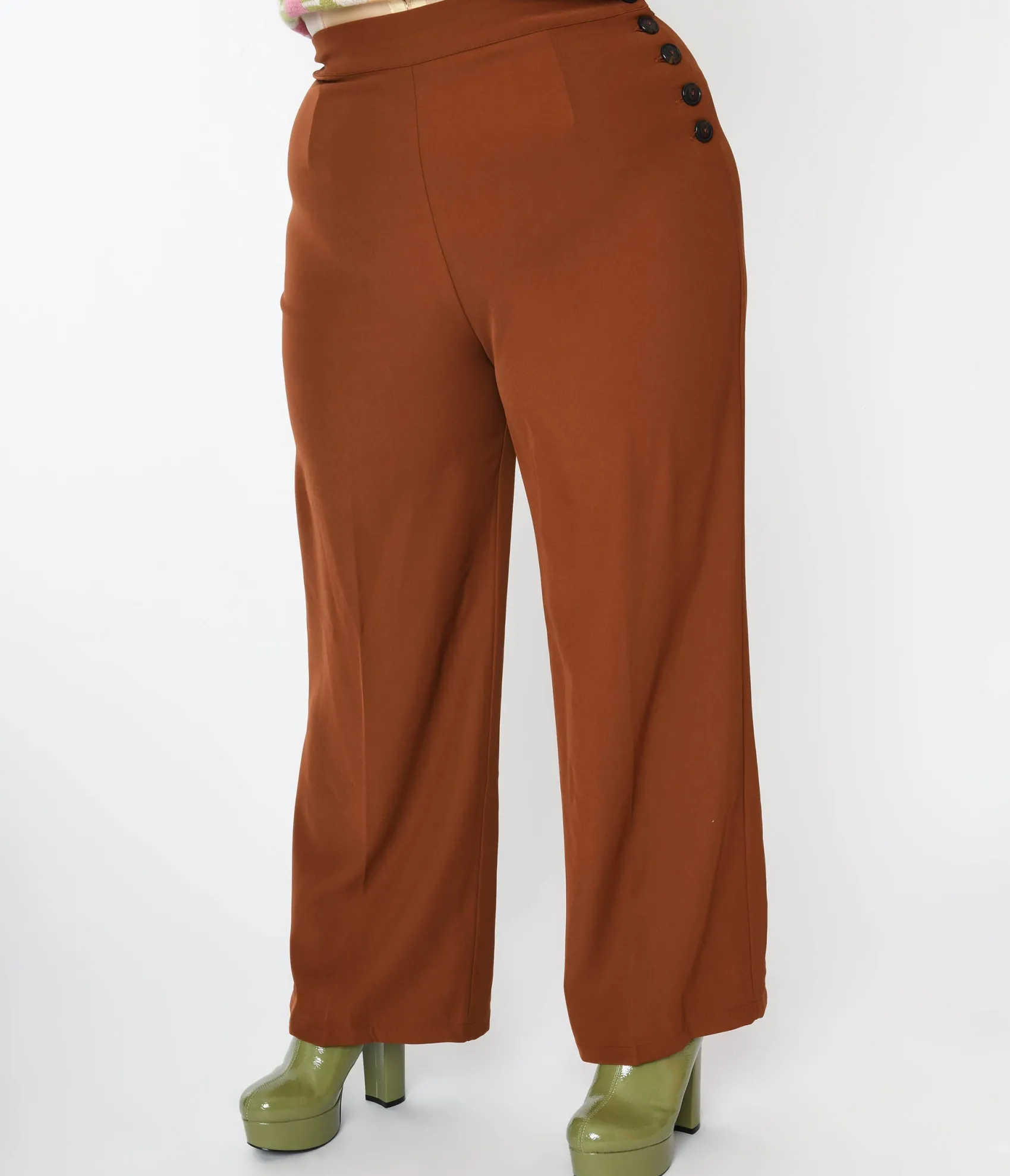 Unique Vintage Hell Bunny Ginger Swing Pants Flash Sale