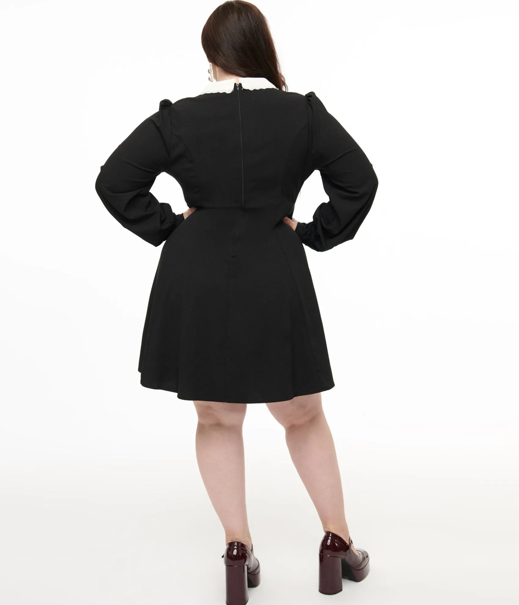 Unique Vintage Hell Bunny Plus Size 1960s Black Batilda Mini Dress Sale