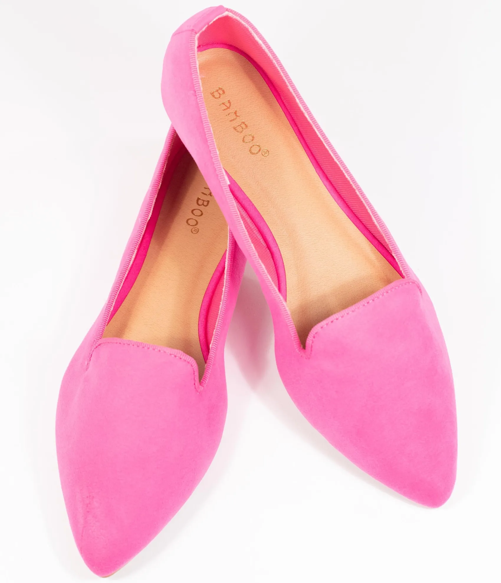 Unique Vintage Hot Pink Suede Loafer Flats Discount