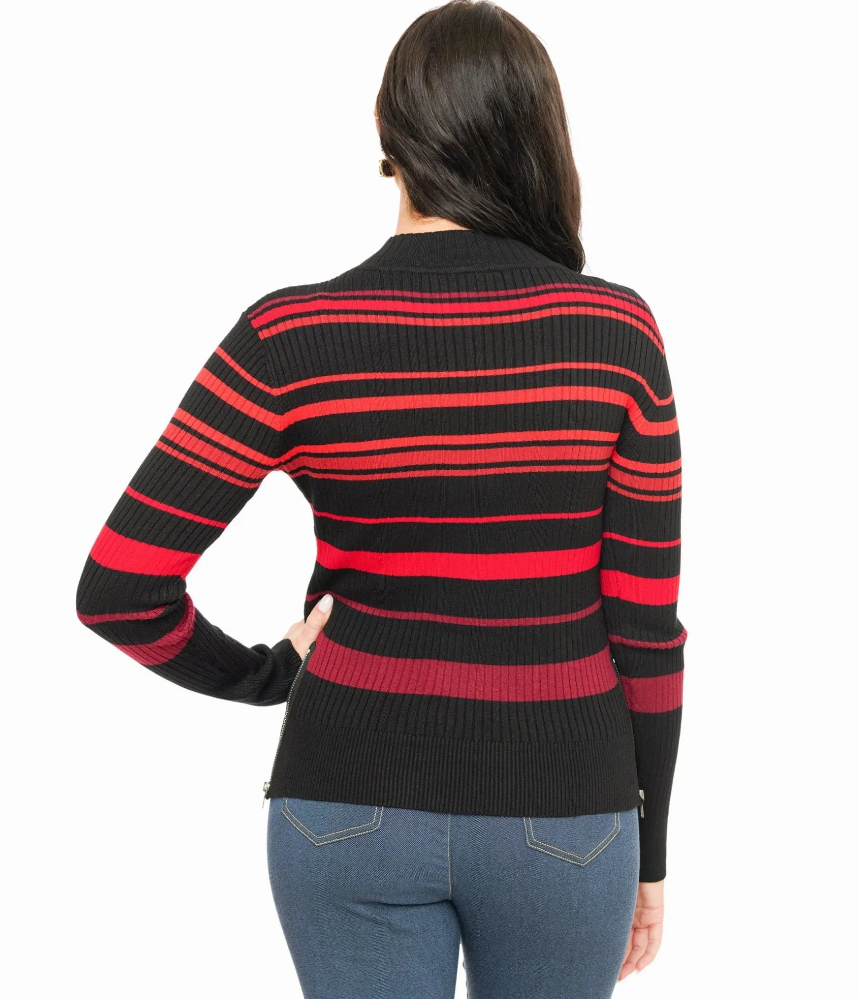 Unique Vintage Jawbreaker Red & Black Stripe High Neck Sweater New