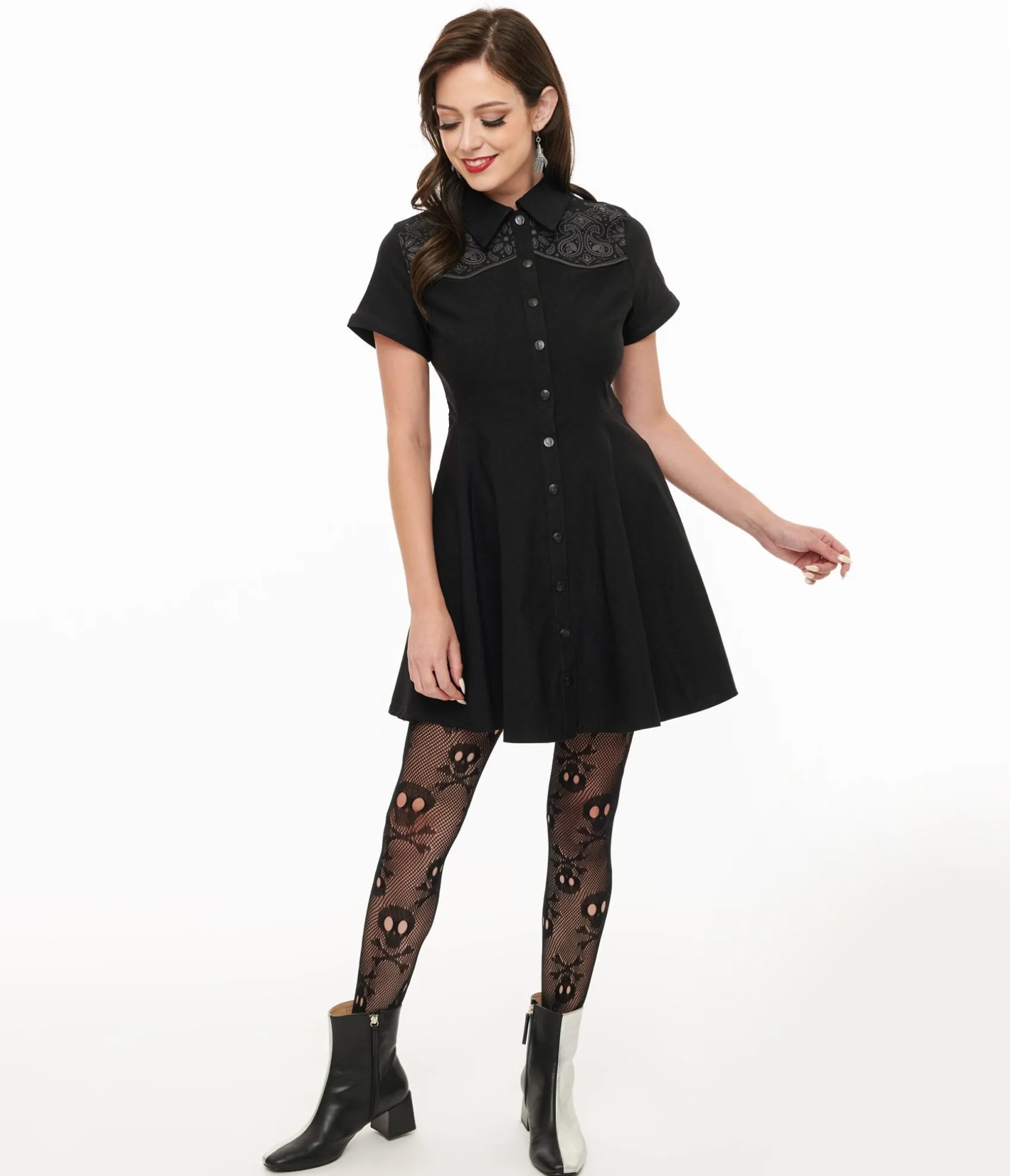 Unique Vintage Killstar Black Nowhere's Ville Mini Dress Discount