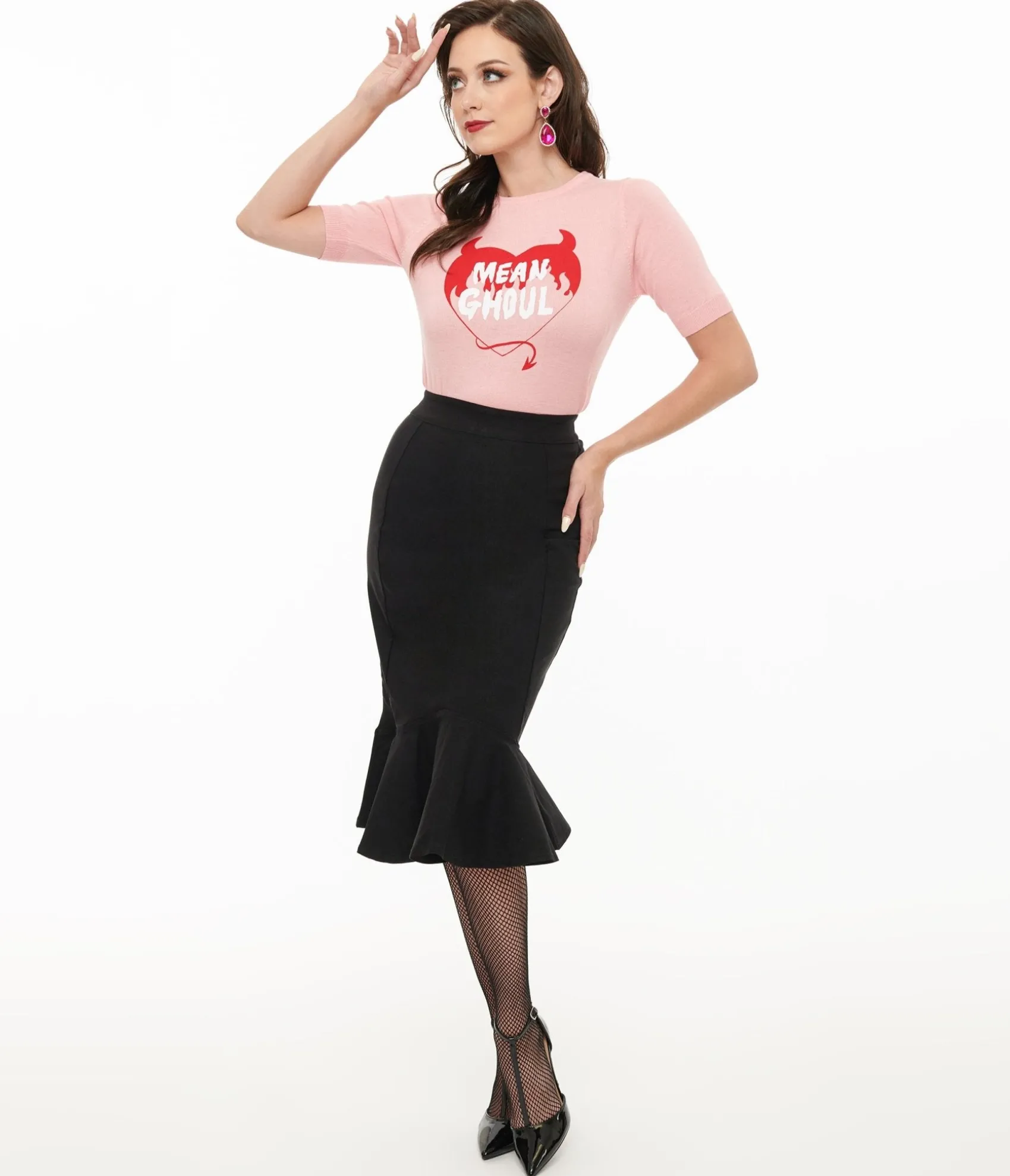 Unique Vintage Killstar Black Royal Blast Pencil Skirt Store