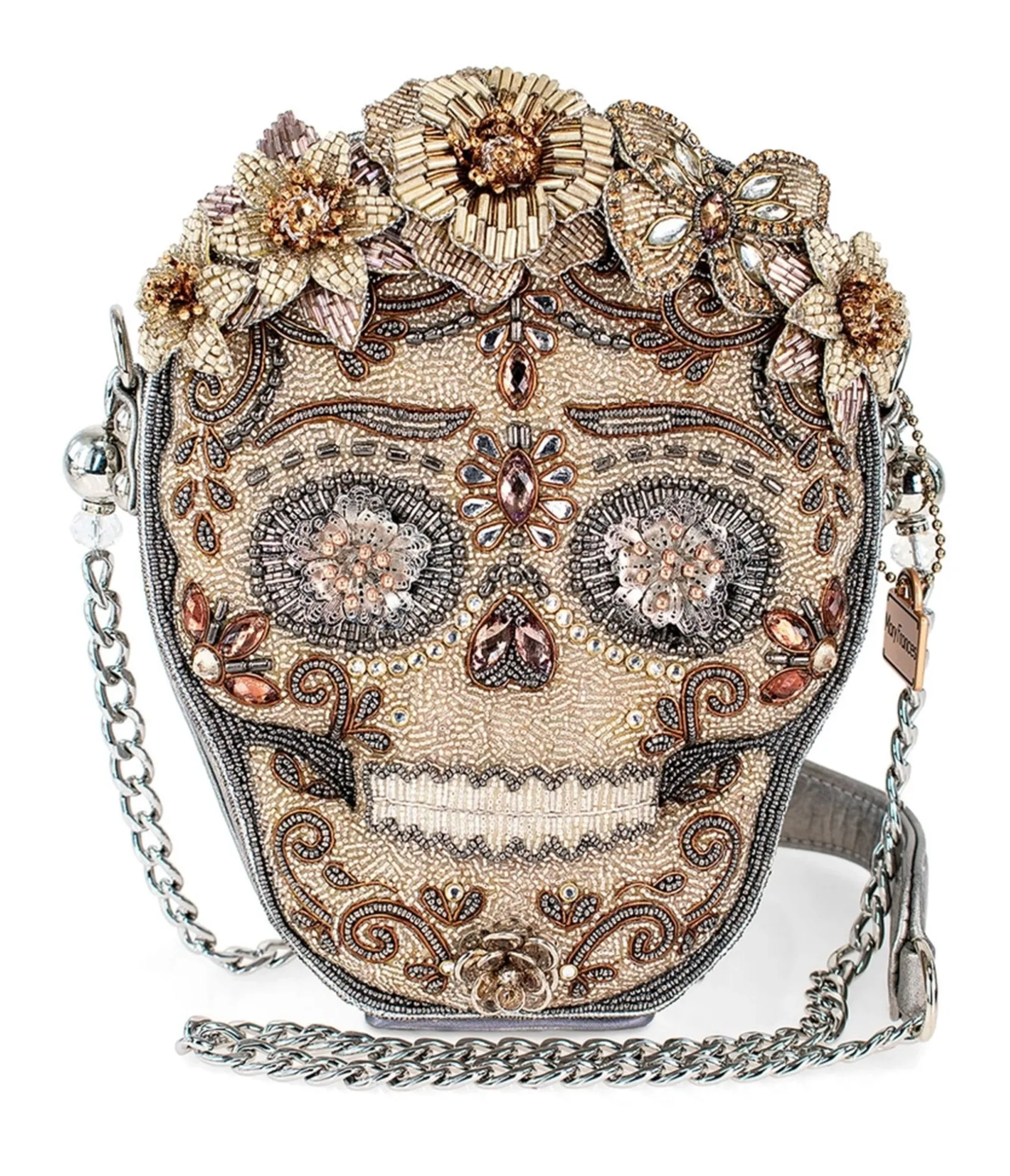 Unique Vintage Mary Frances Shining Skull Crossbody Handbag Discount