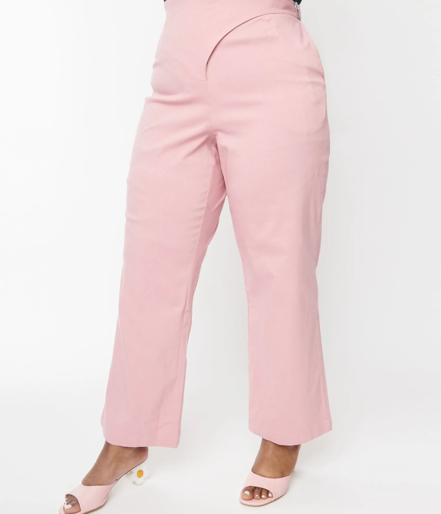 Unique Vintage Mauve Pink Heart Buckle Pants Sale