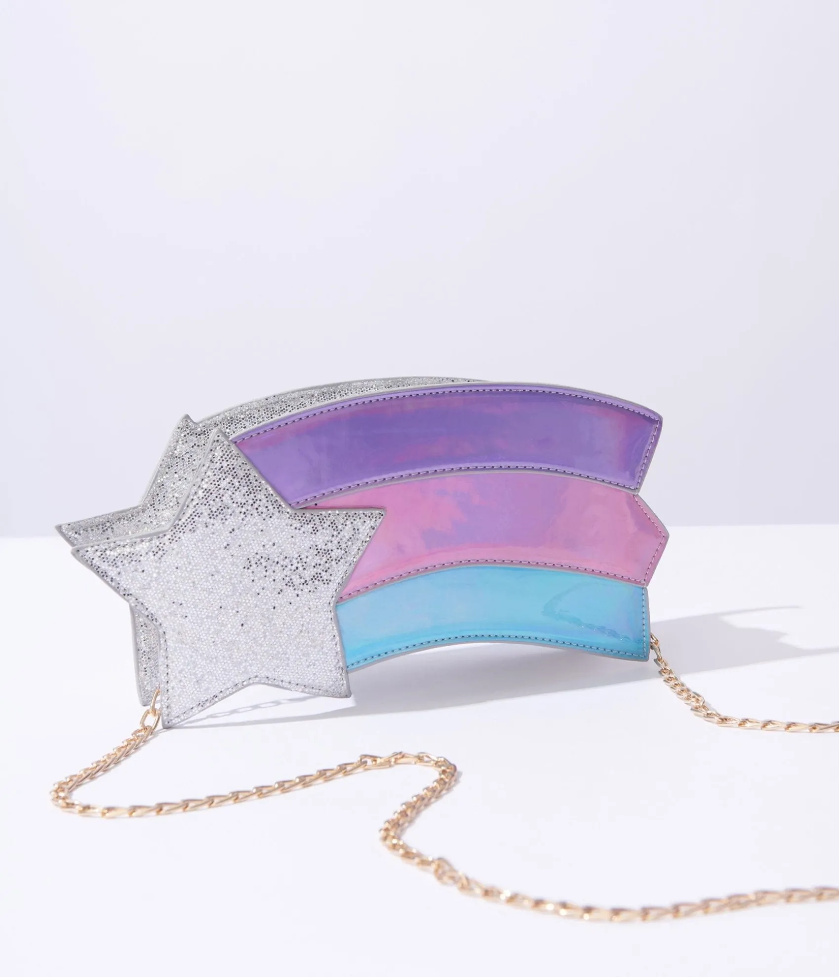 Unique Vintage Metallic Rainbow & Silver Shooting Star Bag Shop