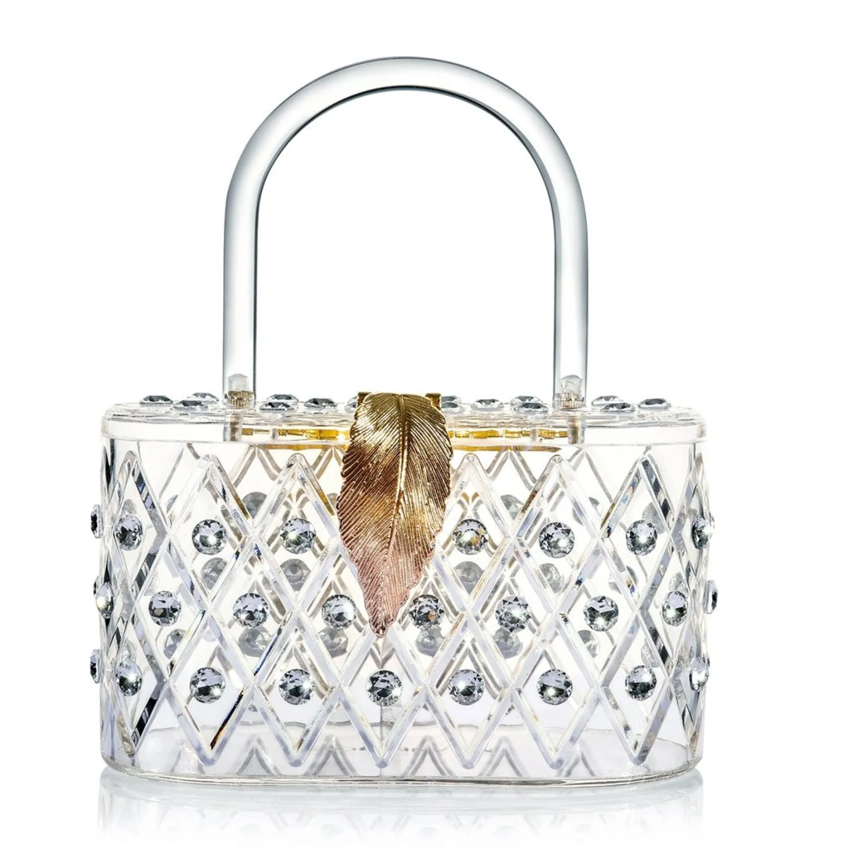 Unique Vintage Milanblocks 1950s The Princess Clear Crystal Acrylic Box Clutch Handbag Best