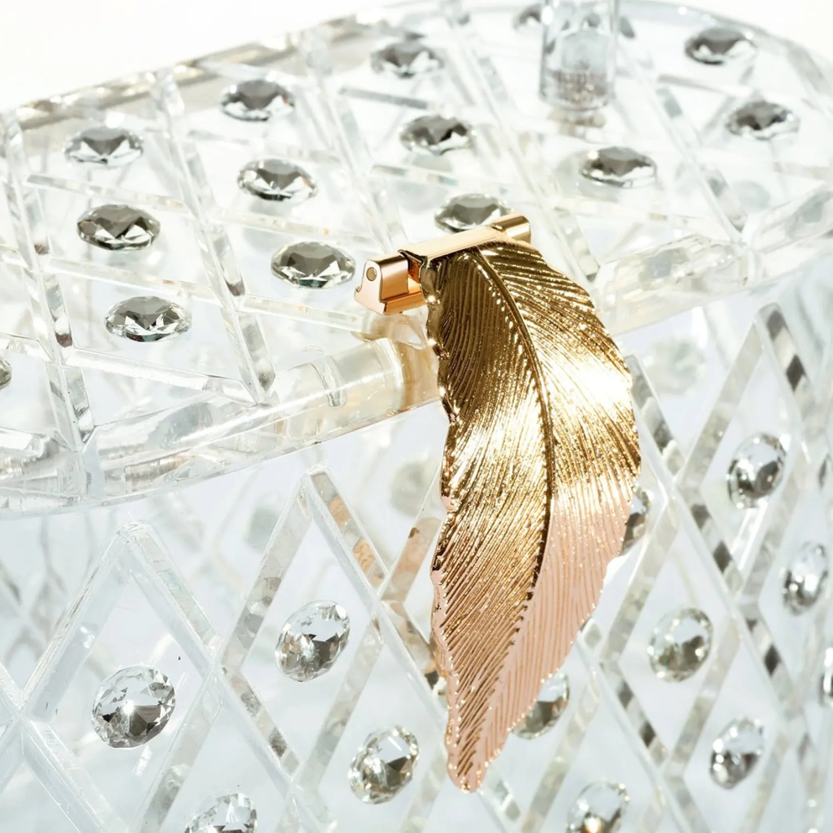 Unique Vintage Milanblocks 1950s The Princess Clear Crystal Acrylic Box Clutch Handbag Best