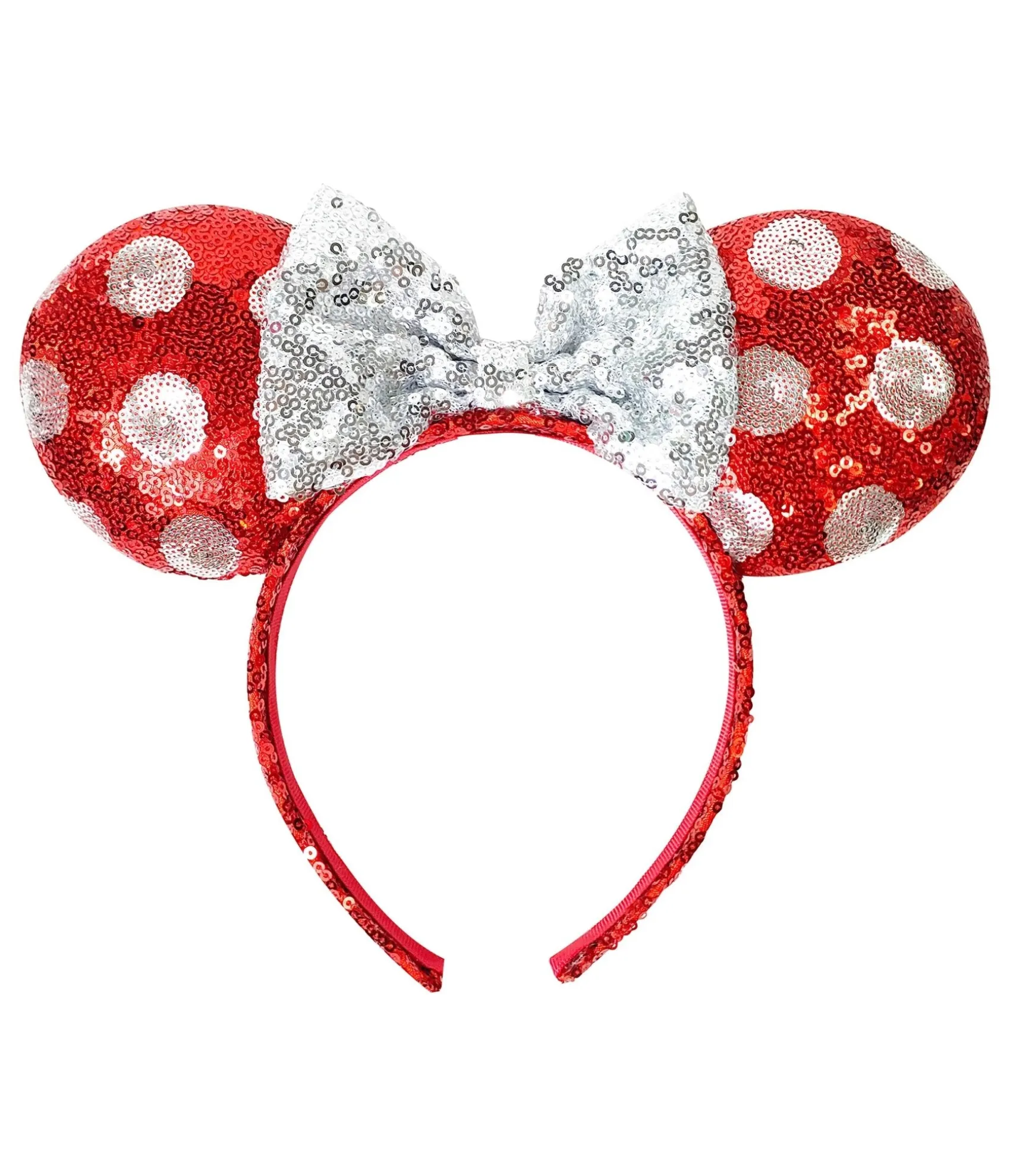 Unique Vintage Minnie Mouse Red & White Polka Dot Sequin Plush Headband Shop